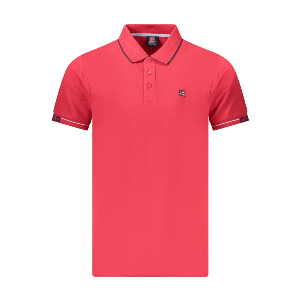 Norway 1963 Rotes Baumwoll-Poloshirt für Männer