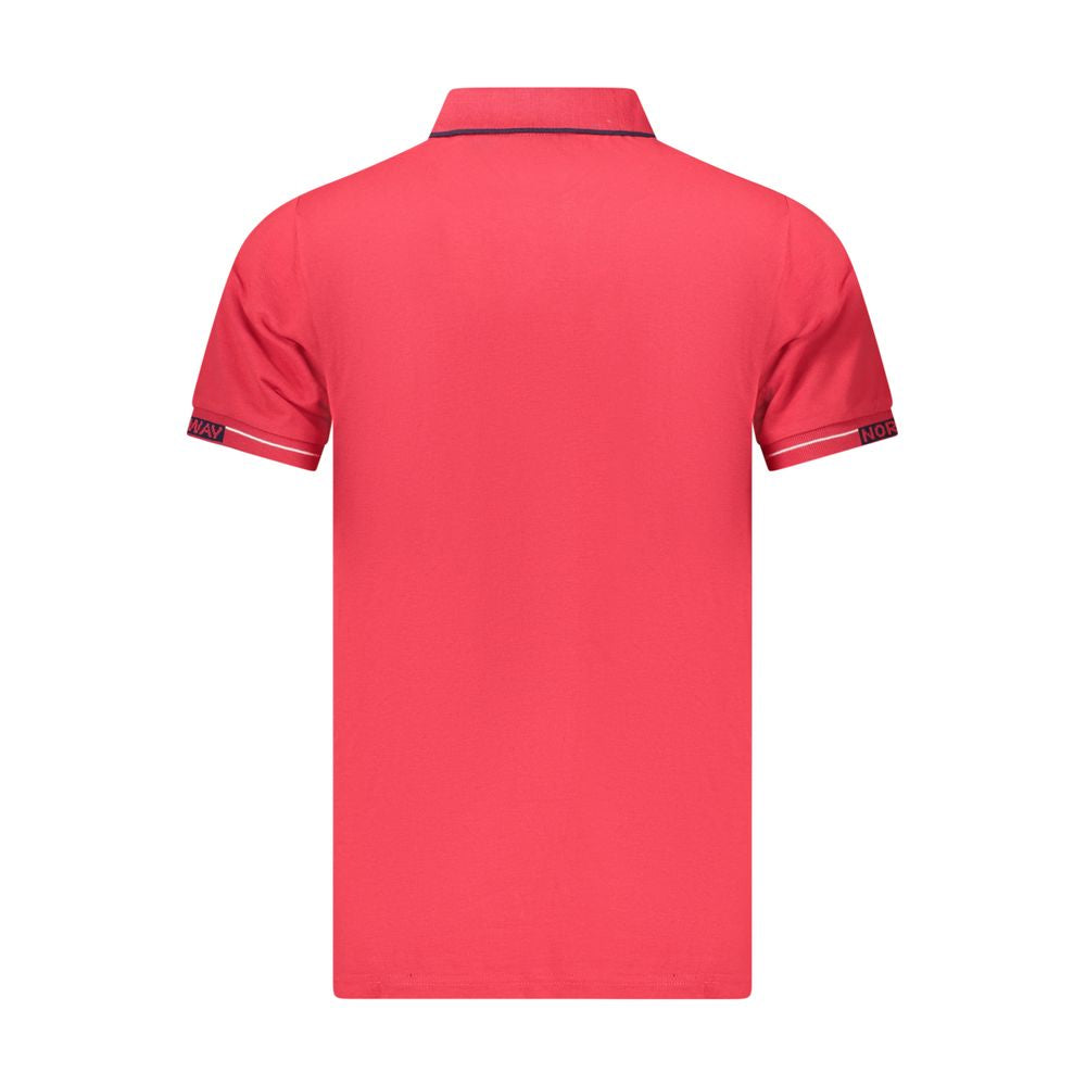 Norway 1963 Rotes Baumwoll-Poloshirt für Männer
