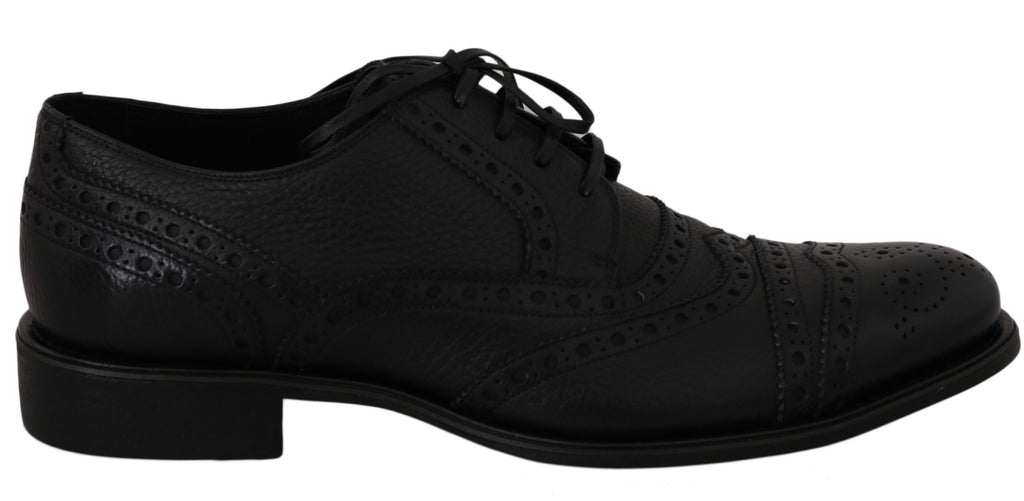 Dolce & Gabbana Blaue Leder Wingtip Oxford Dress Schuhe