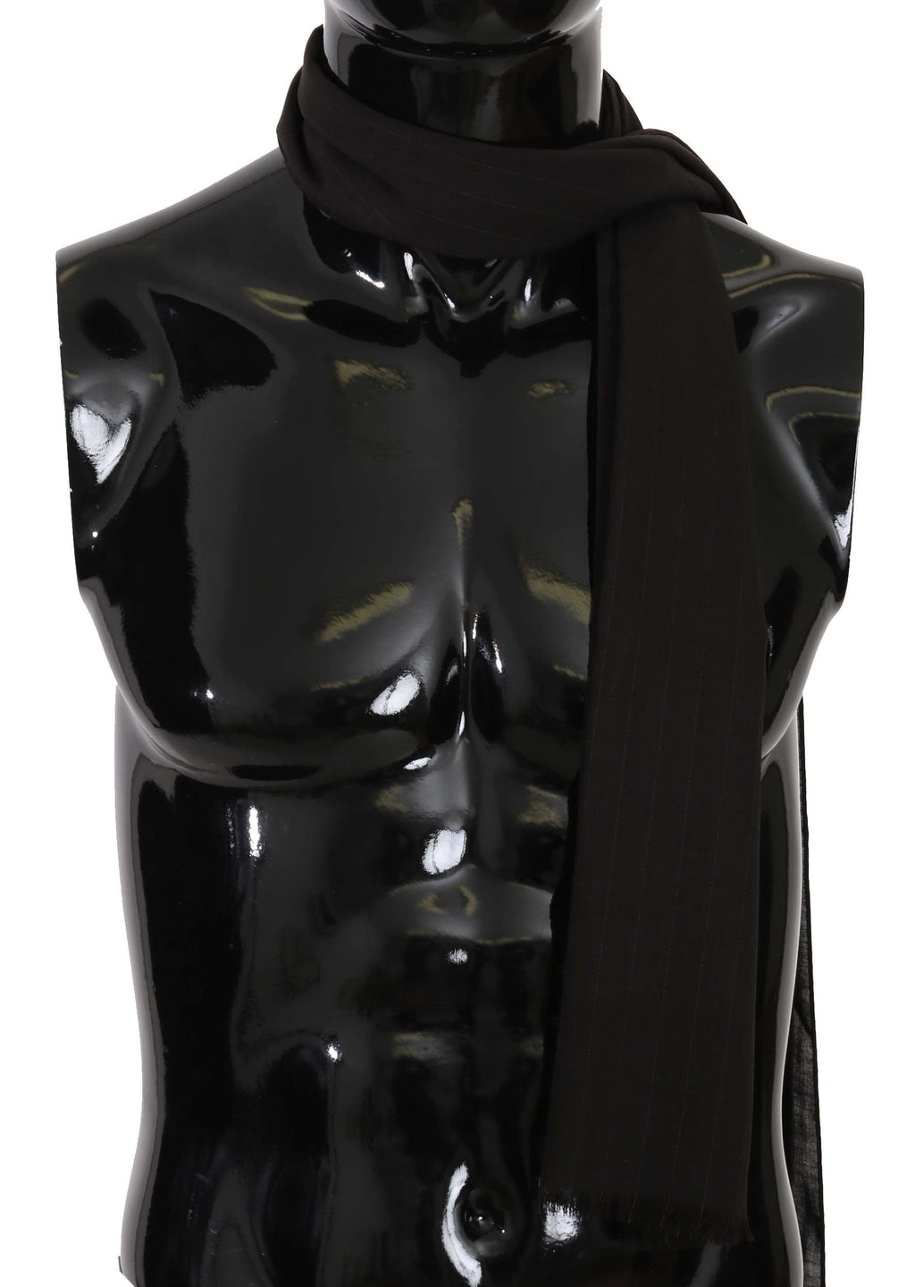 Dolce & Gabbana Brauner Wickelschal aus Schurwolle mit Streifenmuster