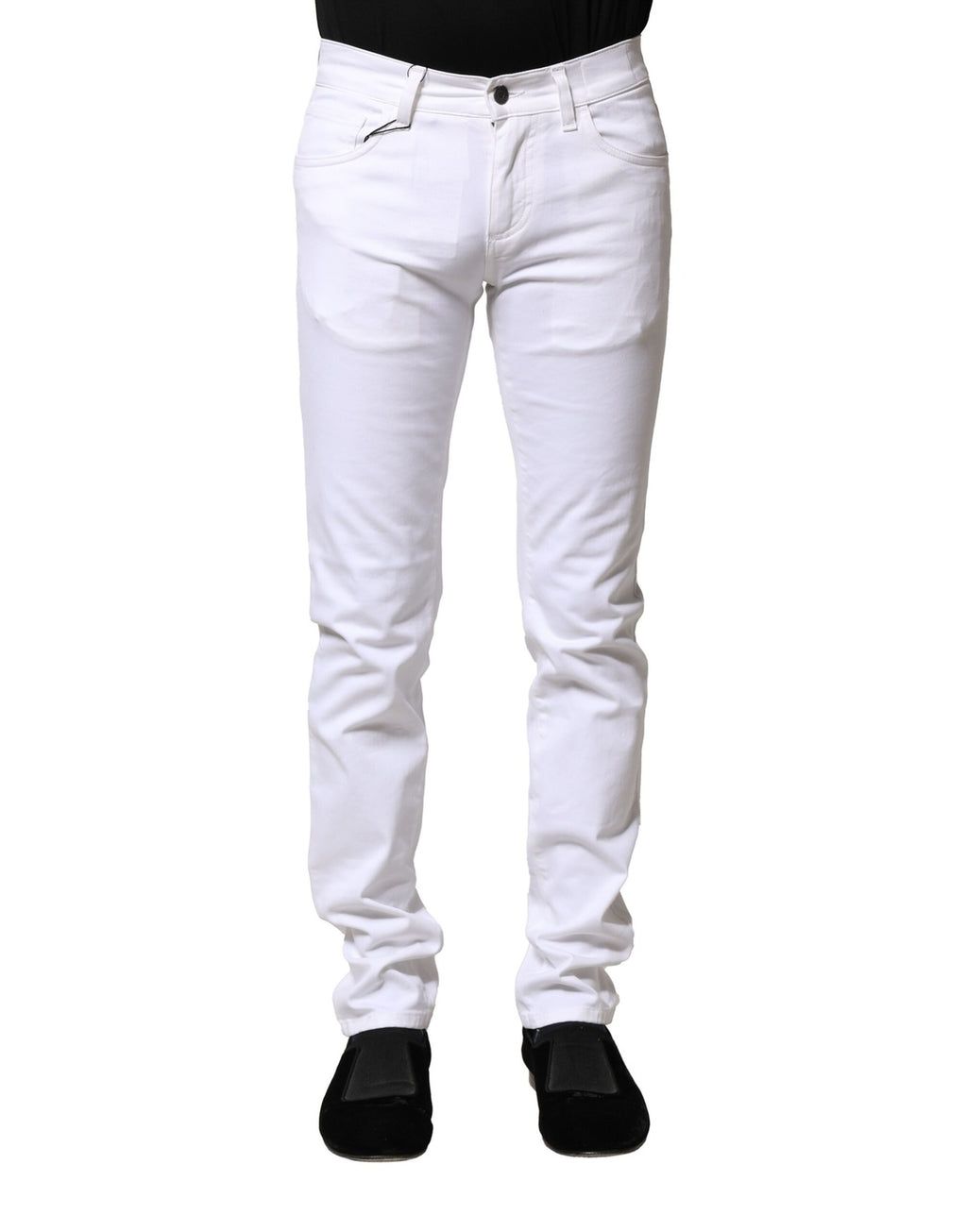 Dolce & Gabbana Weiße Baumwolle Skinny Männer Denim Jeans