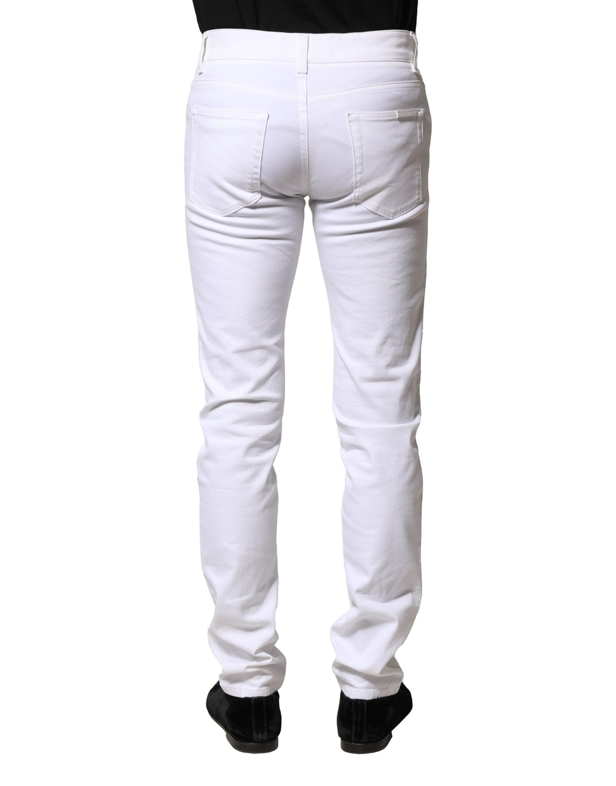 Dolce & Gabbana Weiße Baumwolle Skinny Männer Denim Jeans