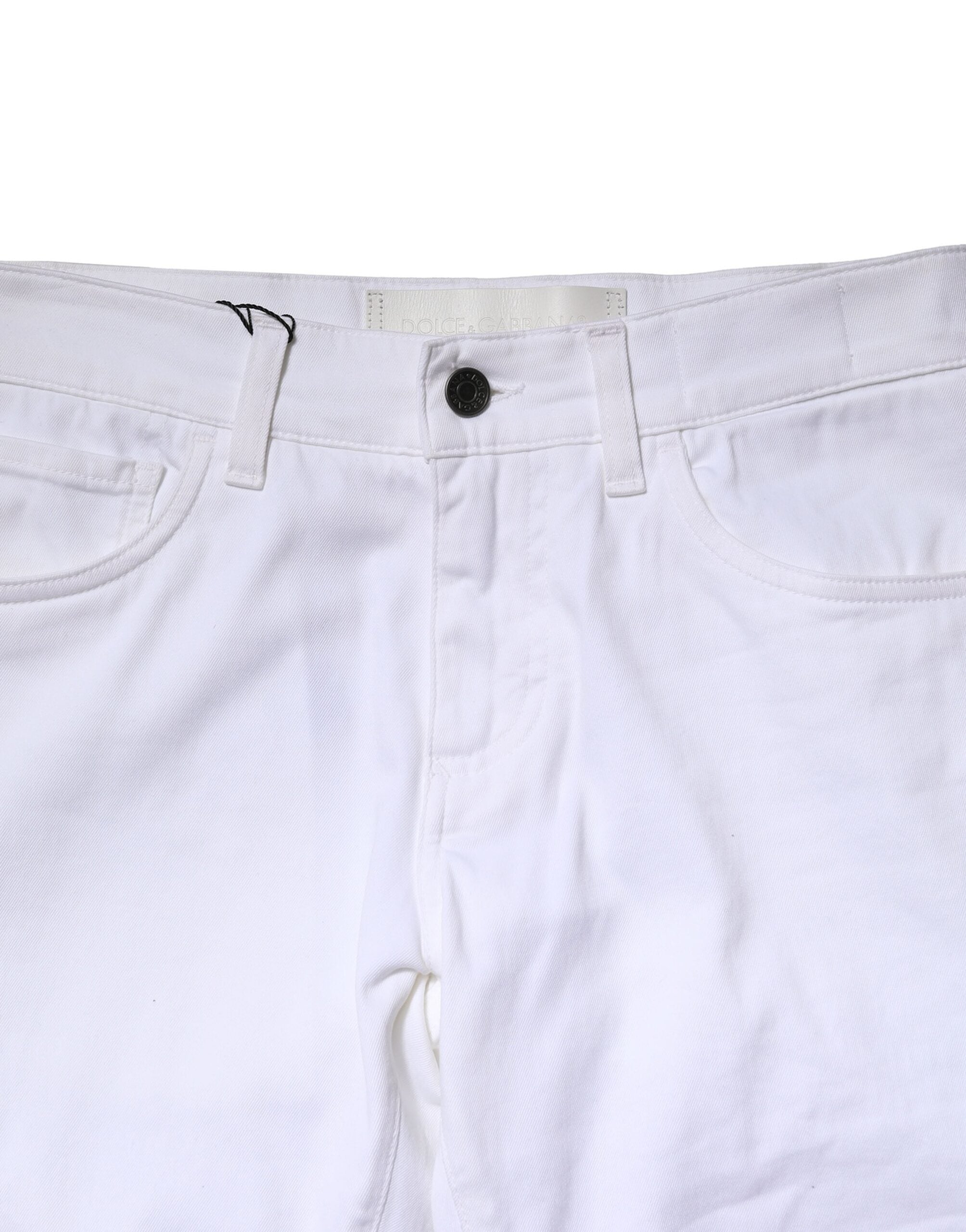 Dolce & Gabbana Weiße Baumwolle Skinny Männer Denim Jeans