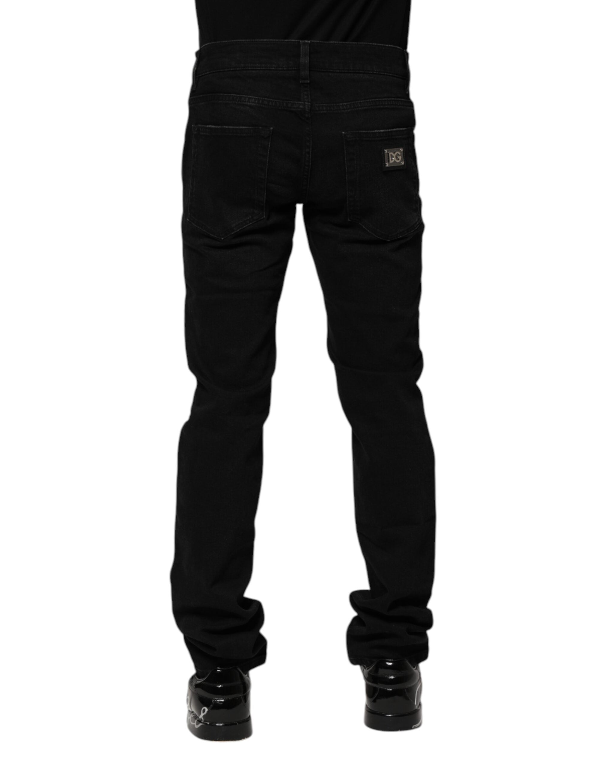 Dolce & Gabbana Schwarze Skinny-Denim-Jeans aus Baumwolle