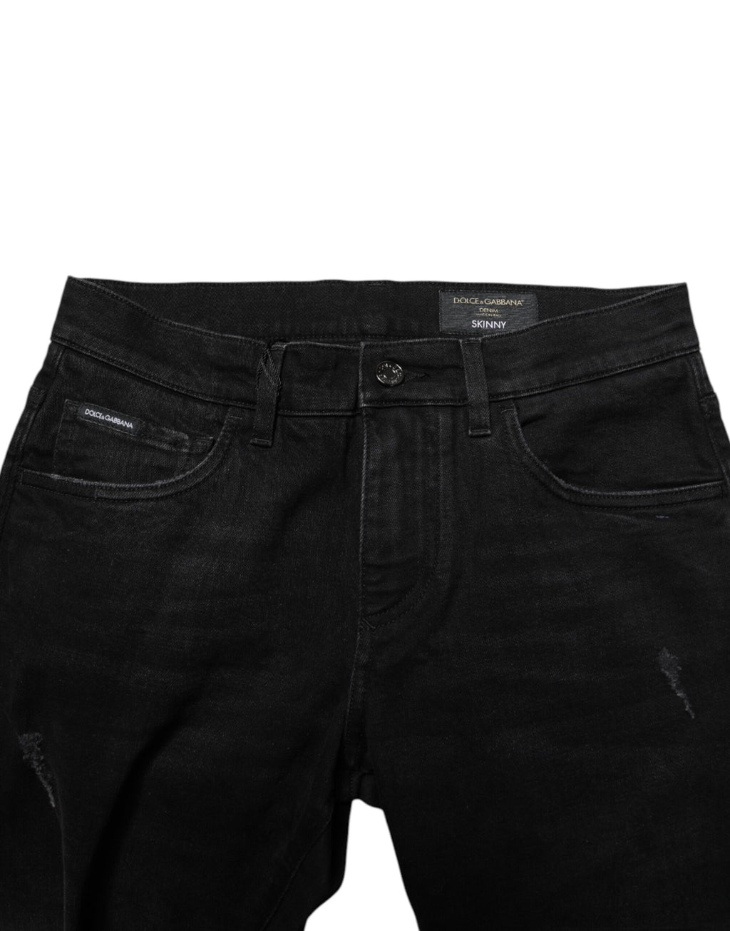 Dolce & Gabbana Schwarze Skinny-Denim-Jeans aus Baumwolle