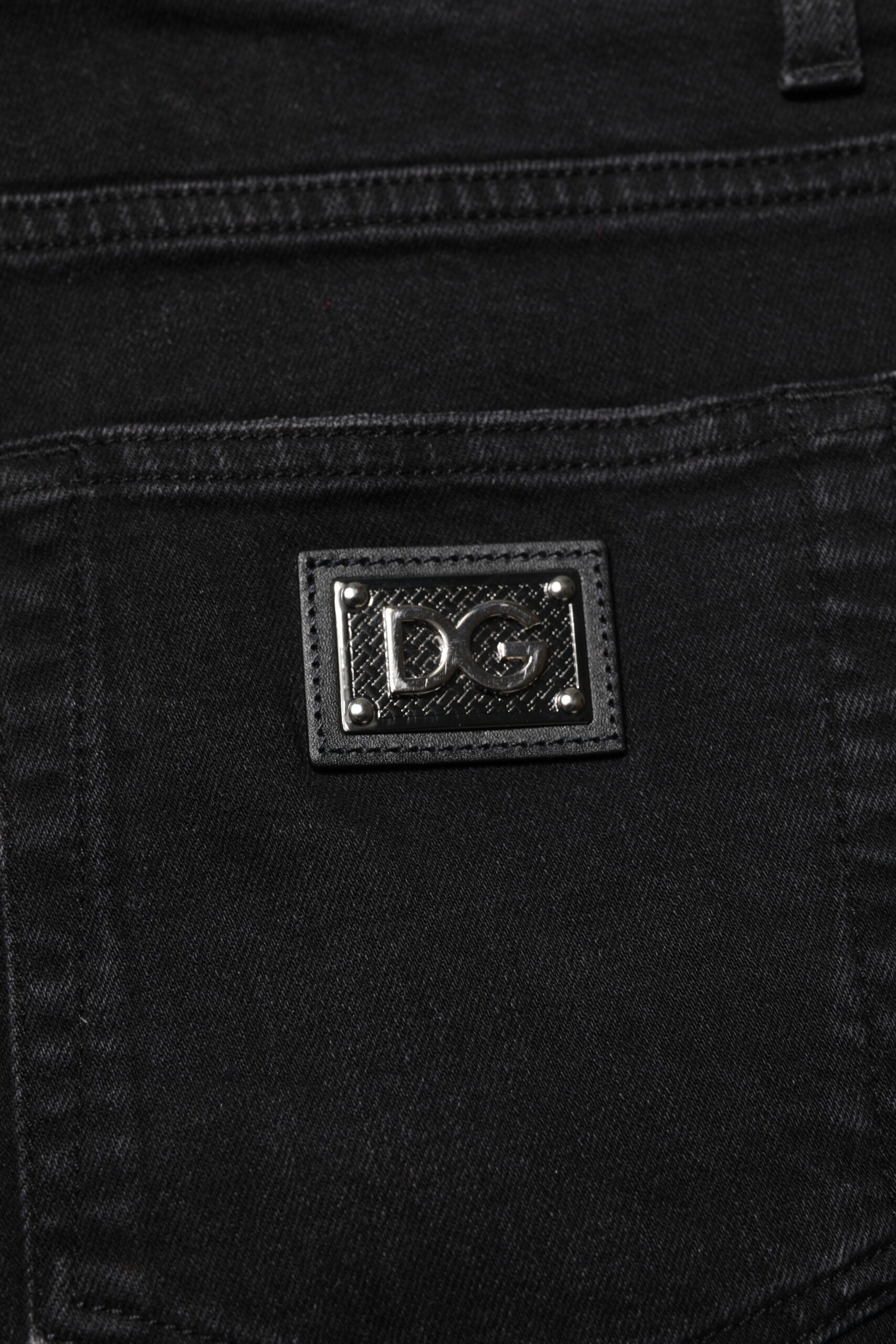 Dolce & Gabbana Schwarze Skinny-Denim-Jeans aus Baumwolle