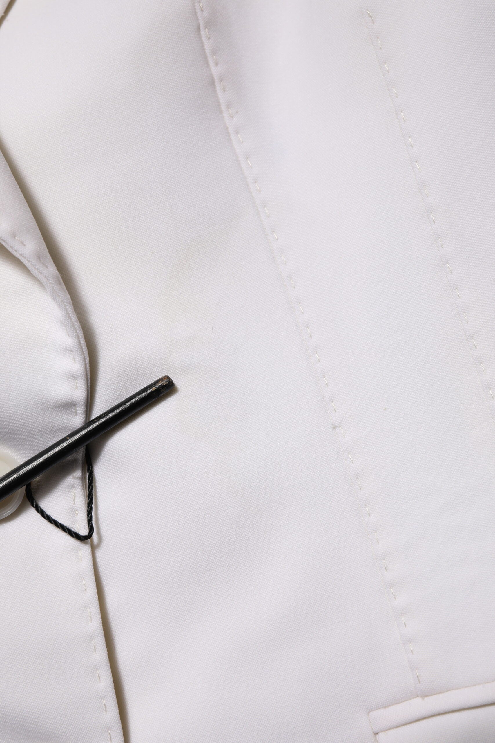 Dolce & Gabbana Weißer Wollmantel einreihig Frauen Mantel Jacke