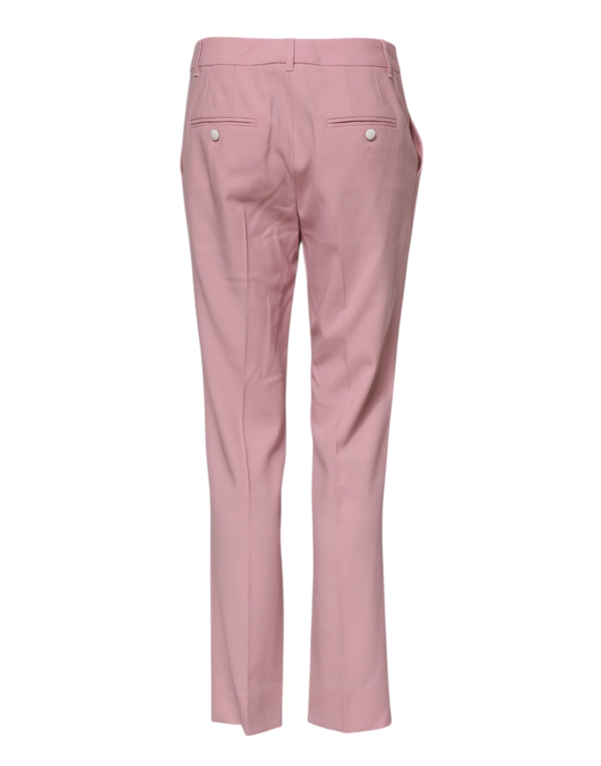 Dolce & Gabbana Rosa Wolle Mid Waist Tapered Pants