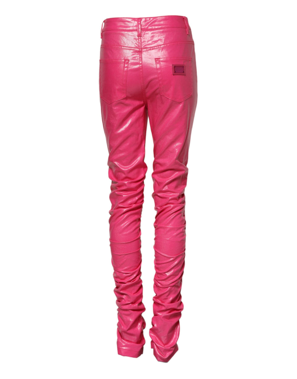 Dolce & Gabbana Rosa Baumwoll-Skinny-Jeans mit hoher Taille