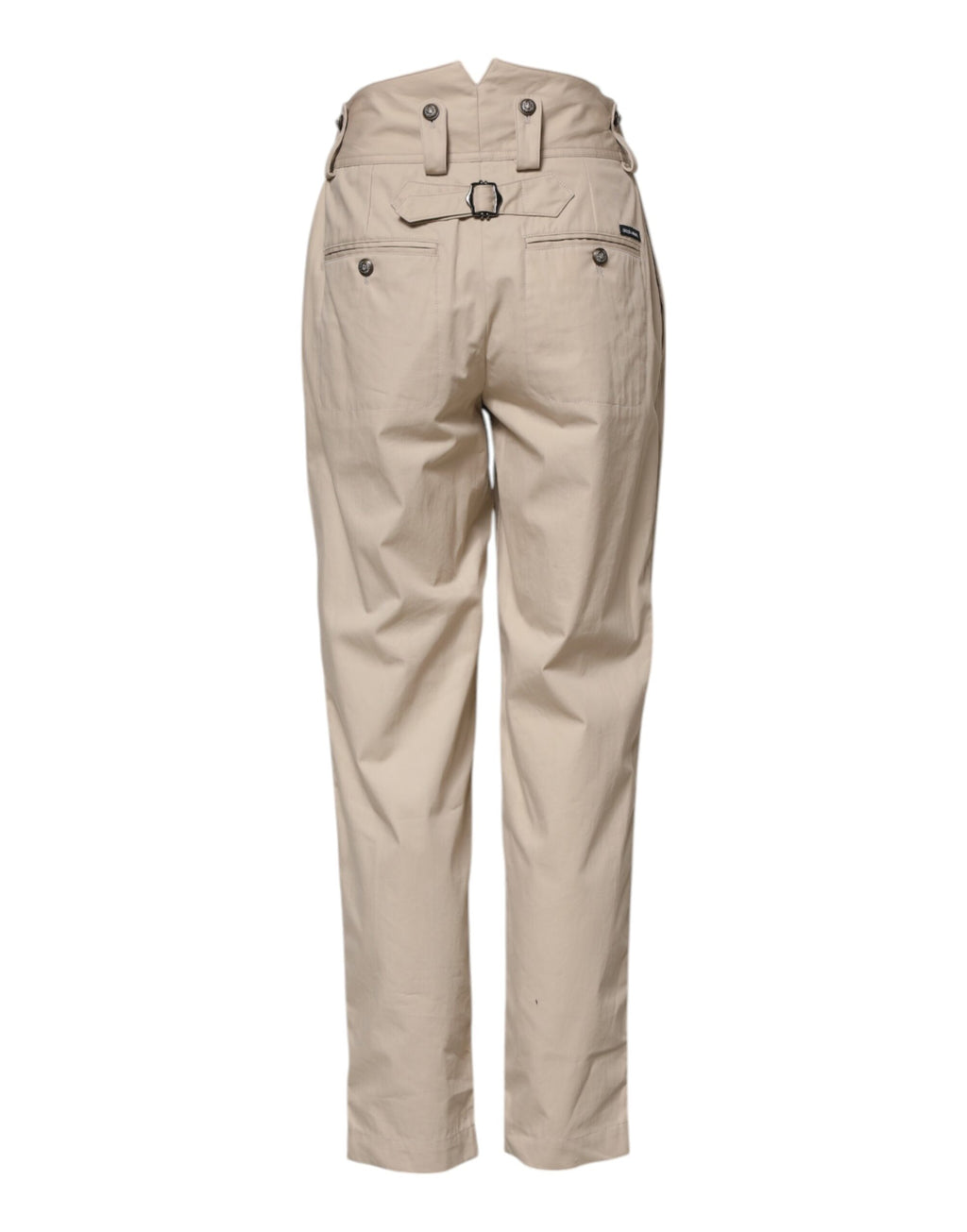 Dolce & Gabbana Beigefarbene Hose mit hoher Taille aus Baumwolle