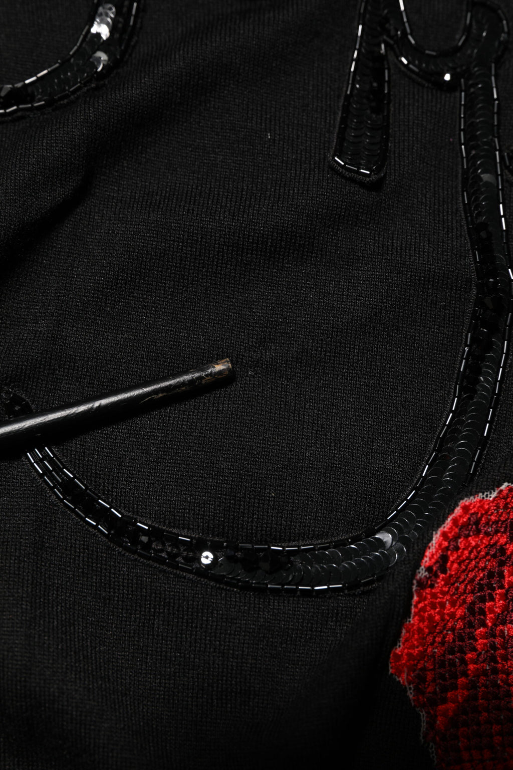 Dolce & Gabbana Schwarze Rose Paillettenverzierungen Bluse Top