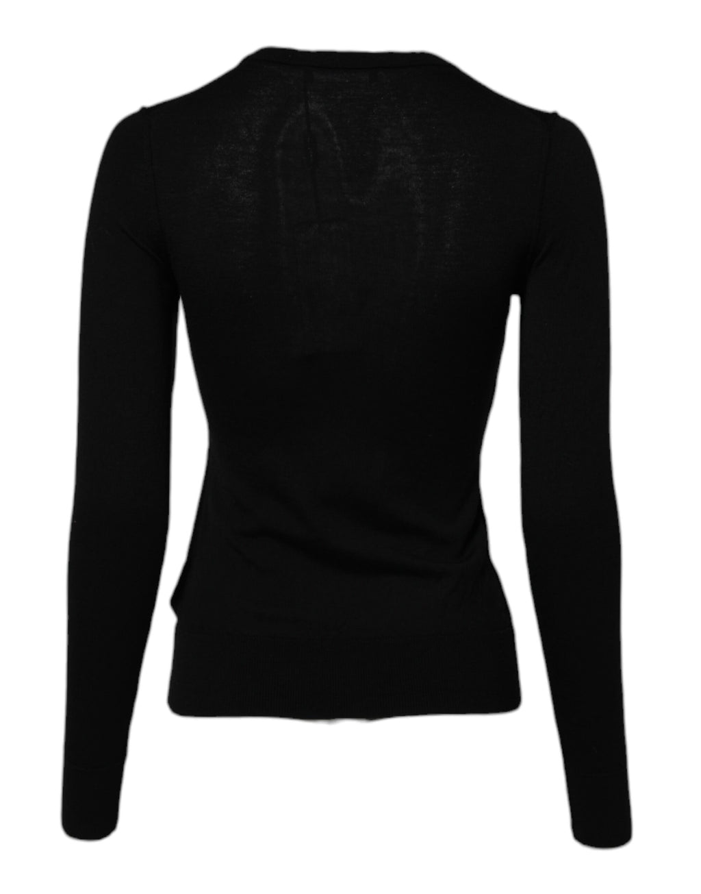 Dolce & Gabbana Schwarzer Strickpullover mit Rundhalsausschnitt aus Wolle