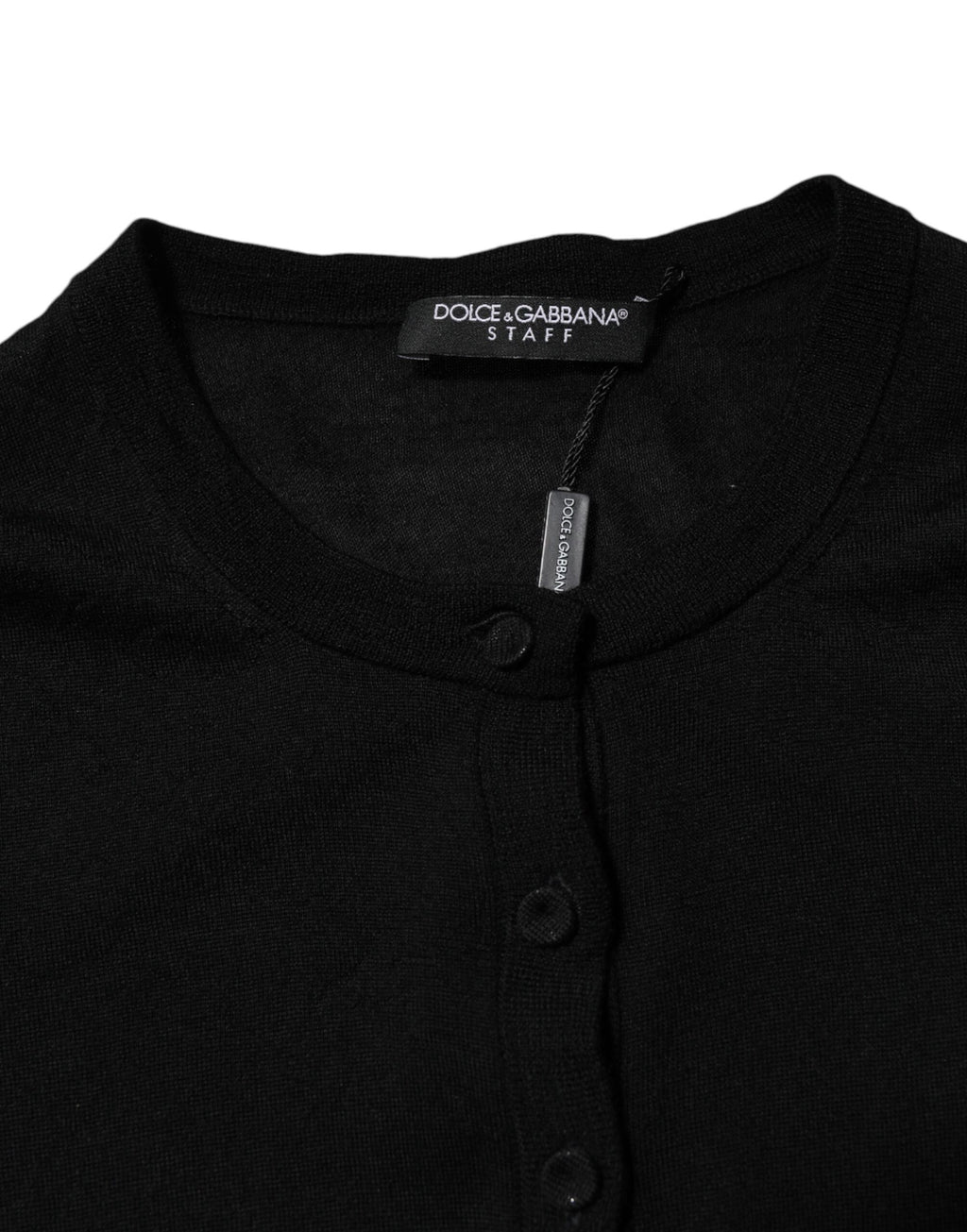 Dolce & Gabbana Schwarzer Strickpullover mit Rundhalsausschnitt aus Wolle