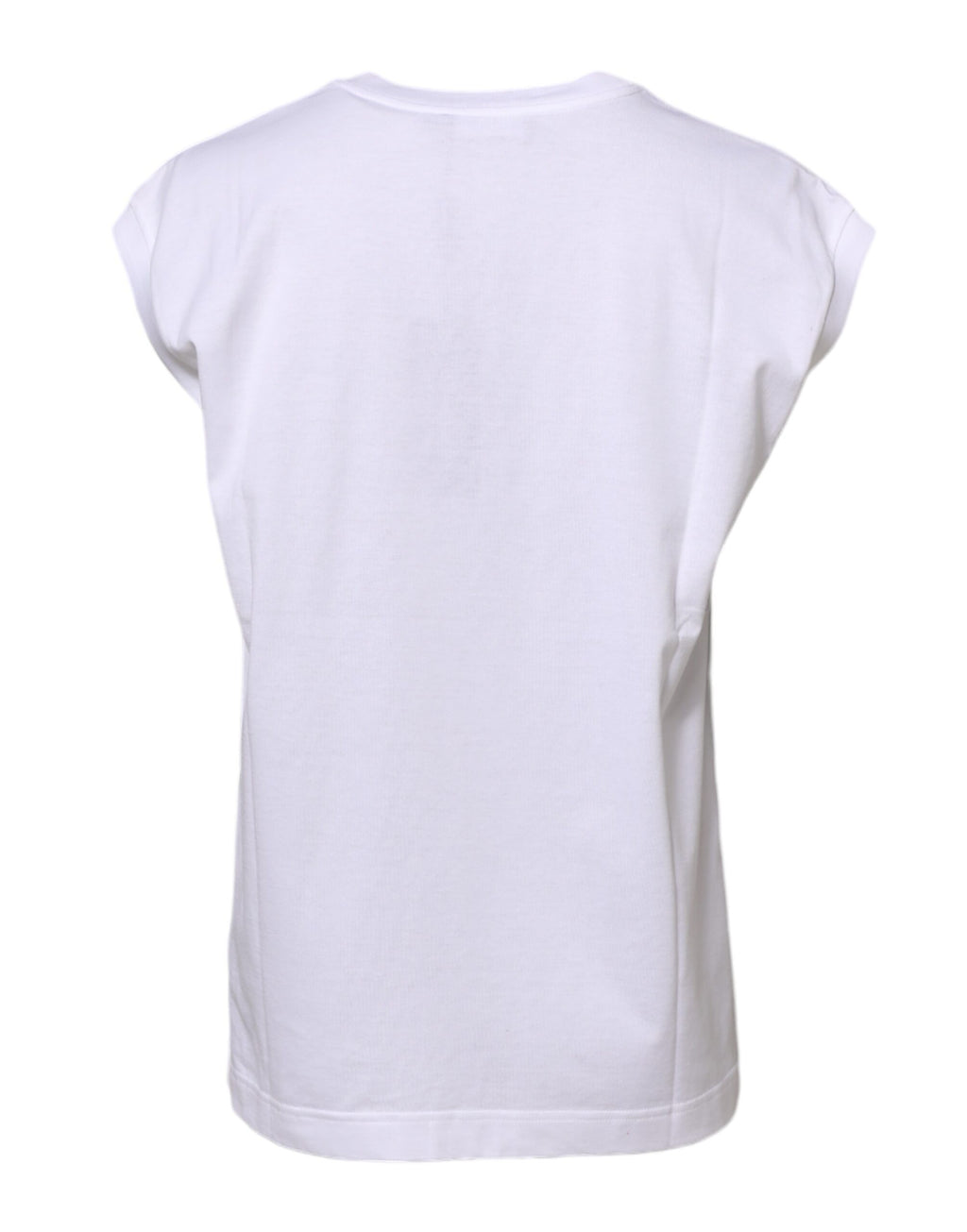 Dolce & Gabbana Weißes ärmelloses Baumwoll-Tank-T-Shirt für Frauen
