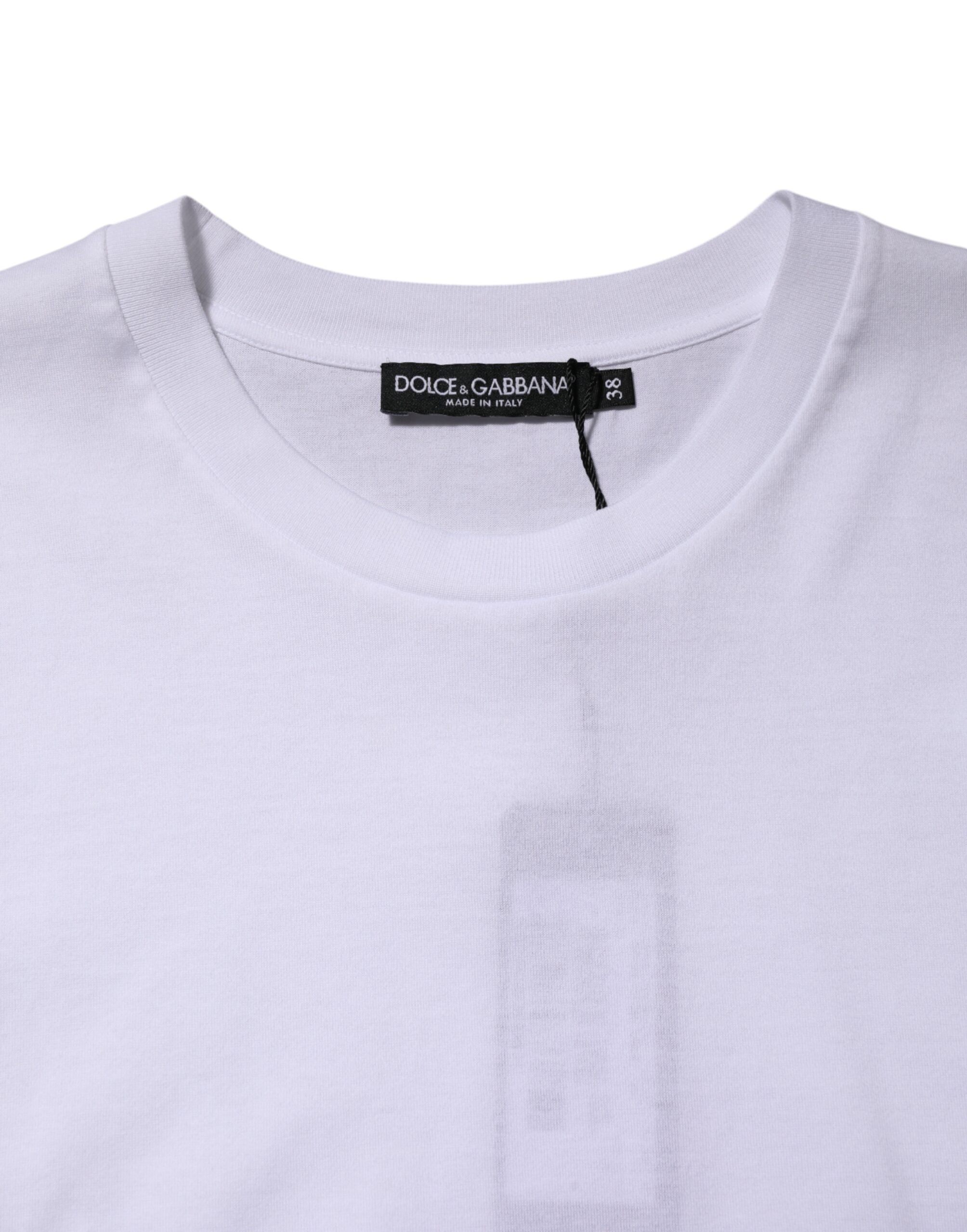 Dolce & Gabbana Weißes ärmelloses Baumwoll-Tank-T-Shirt für Frauen