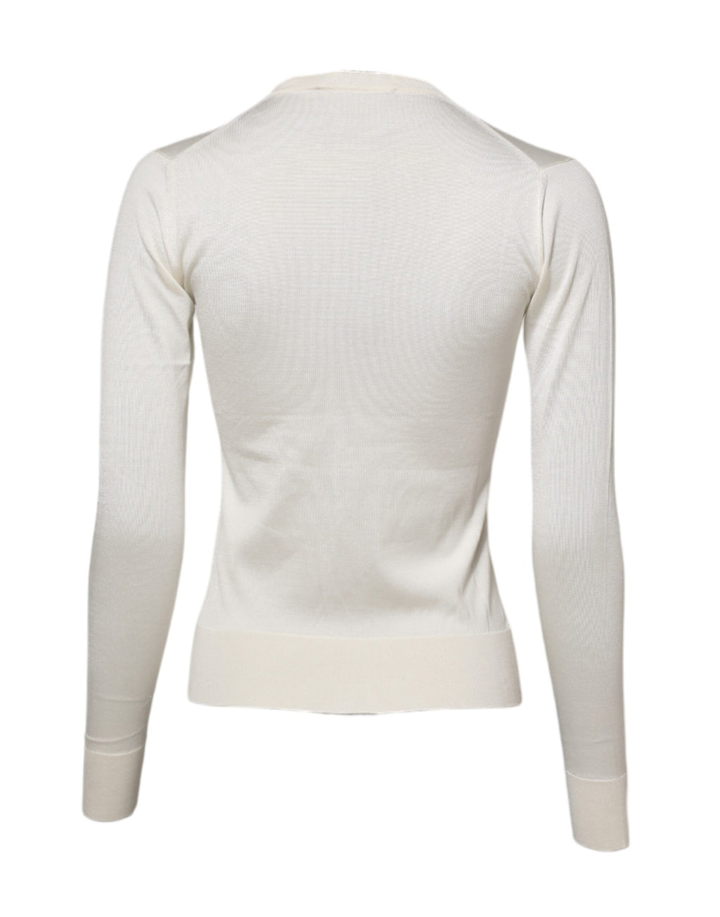 Dolce & Gabbana Weißer Seidenlilien-Pullover mit Verzierungen