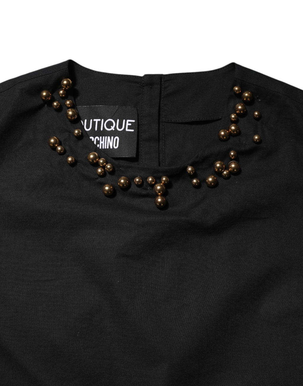 Boutique Moschino Schwarzes ärmelloses Baumwoll-Tank-T-Shirt für Frauen