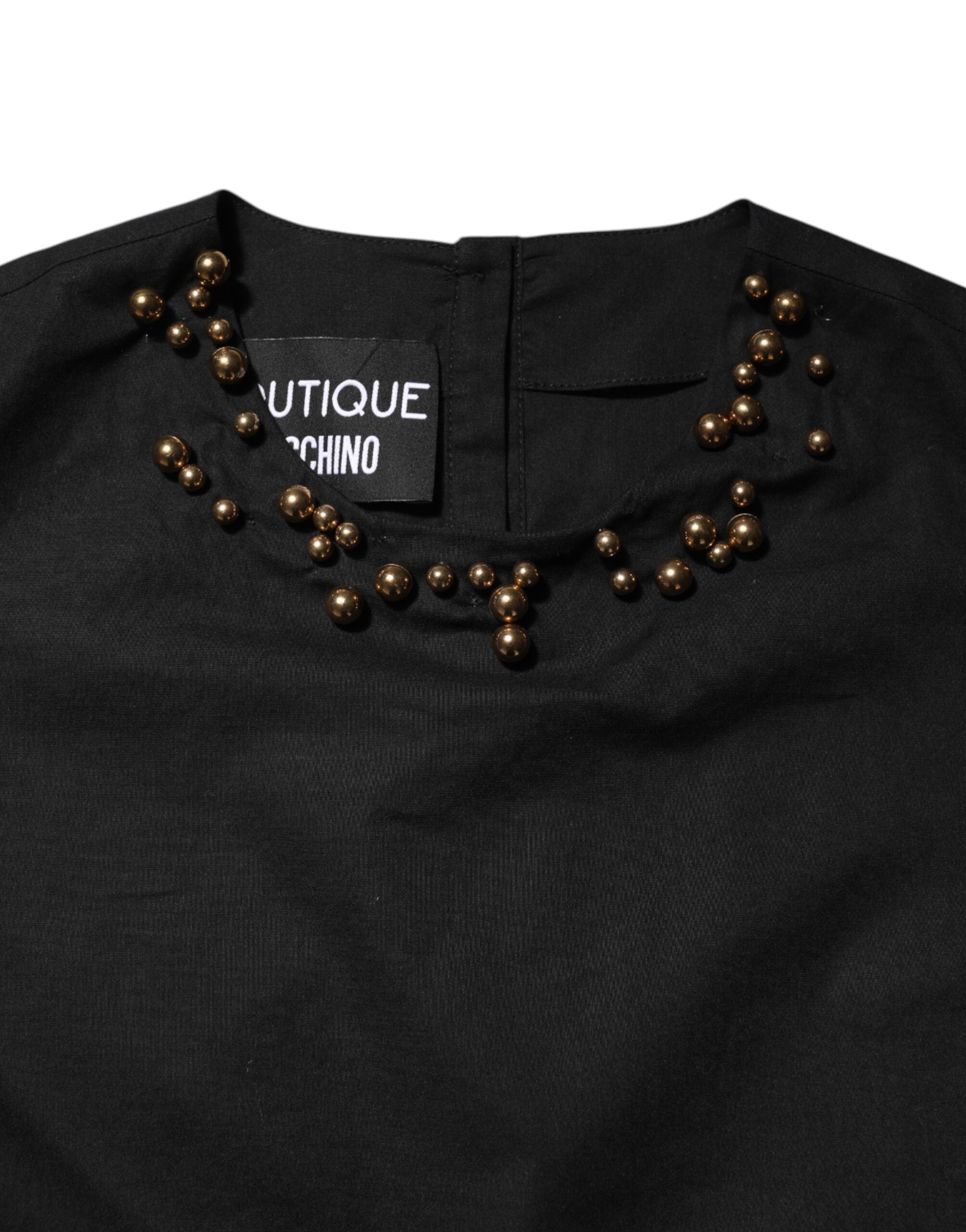 Boutique Moschino Schwarzes ärmelloses Baumwoll-Tank-T-Shirt für Frauen