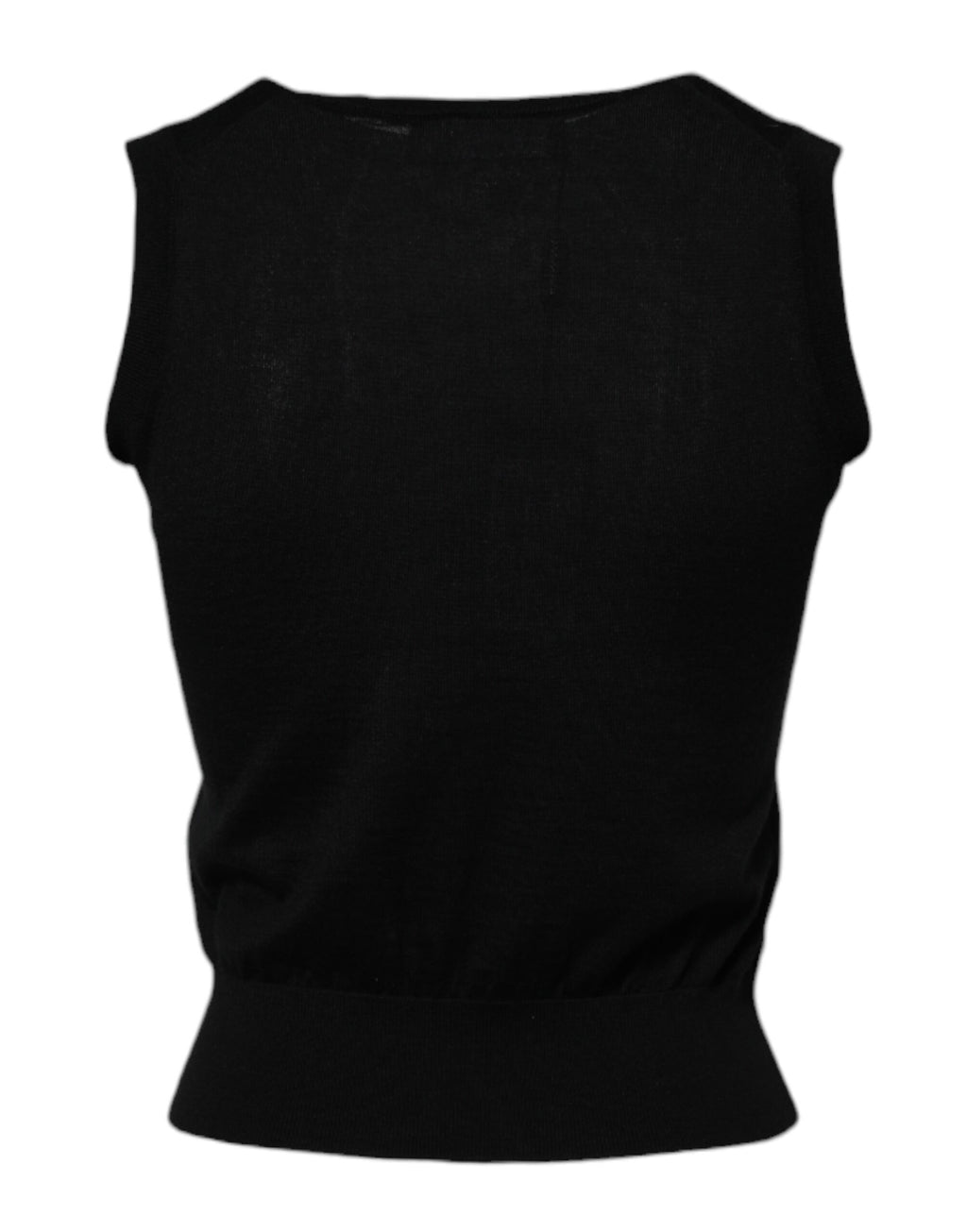 Dolce & Gabbana Schwarzes ärmelloses Tank-T-Shirt aus Kaschmir für Frauen
