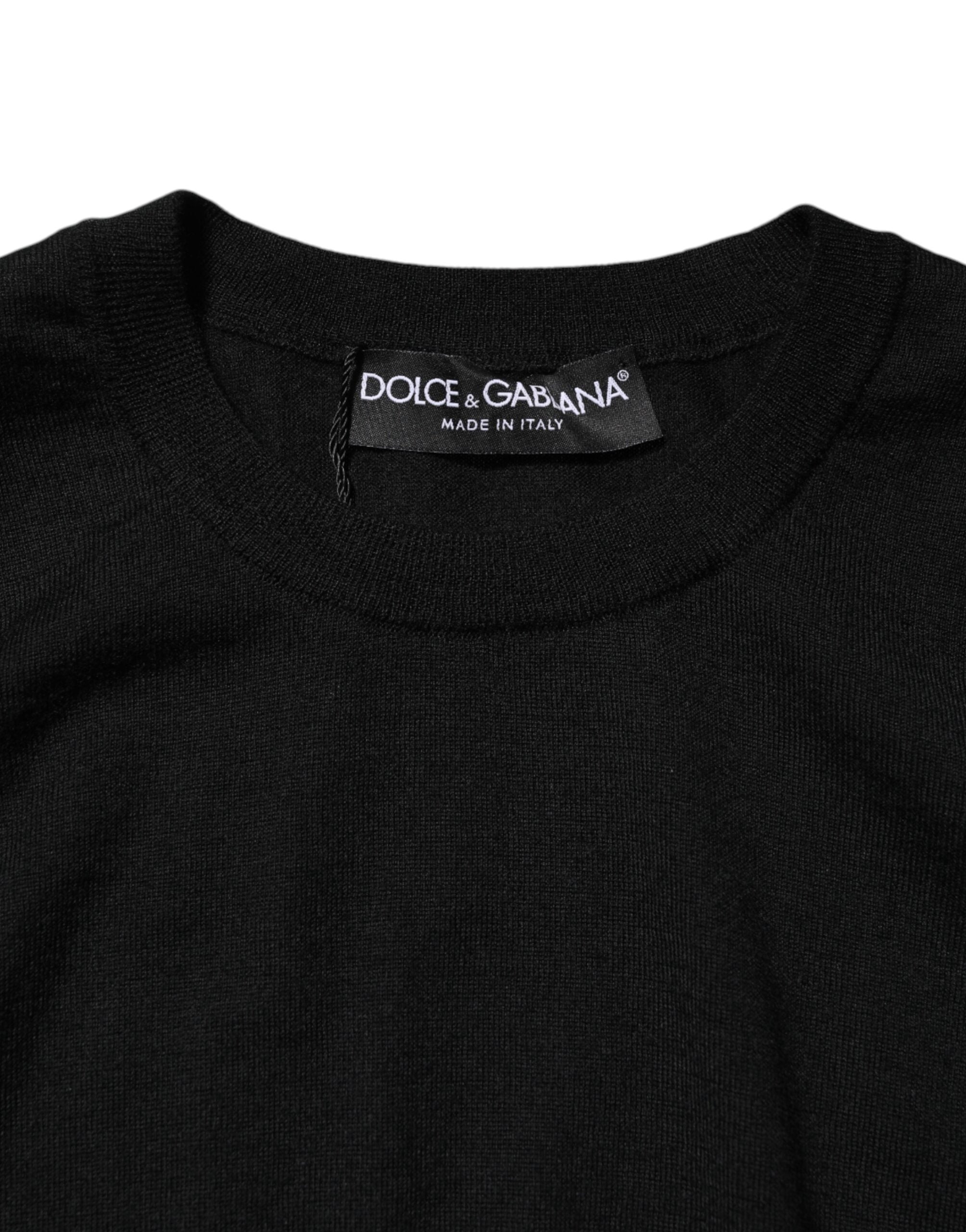 Dolce & Gabbana Schwarzes ärmelloses Tank-T-Shirt aus Kaschmir für Frauen