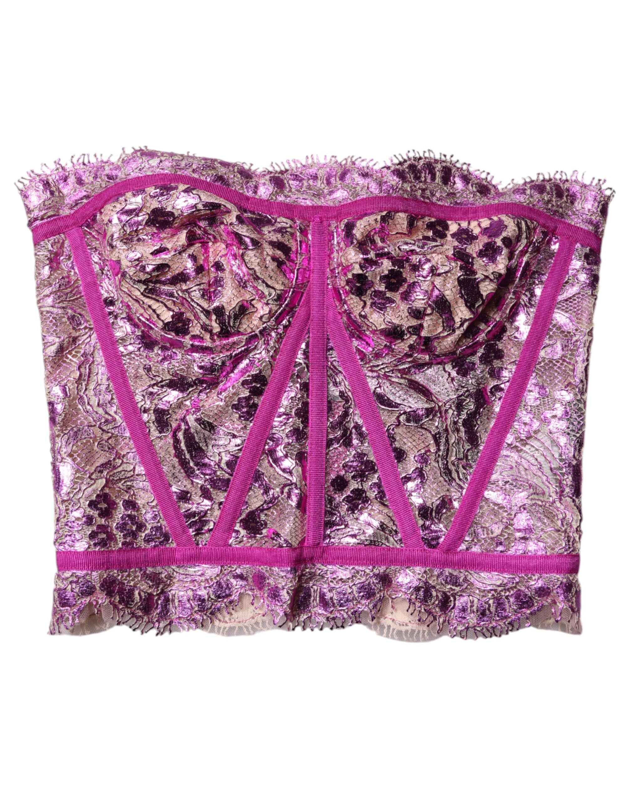 Dolce & Gabbana Rosa Bustier ärmelloses Korsett Bluse Top