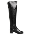 Elisabetta Franchi Schwarze Lederschnallenstiefel Schuhe