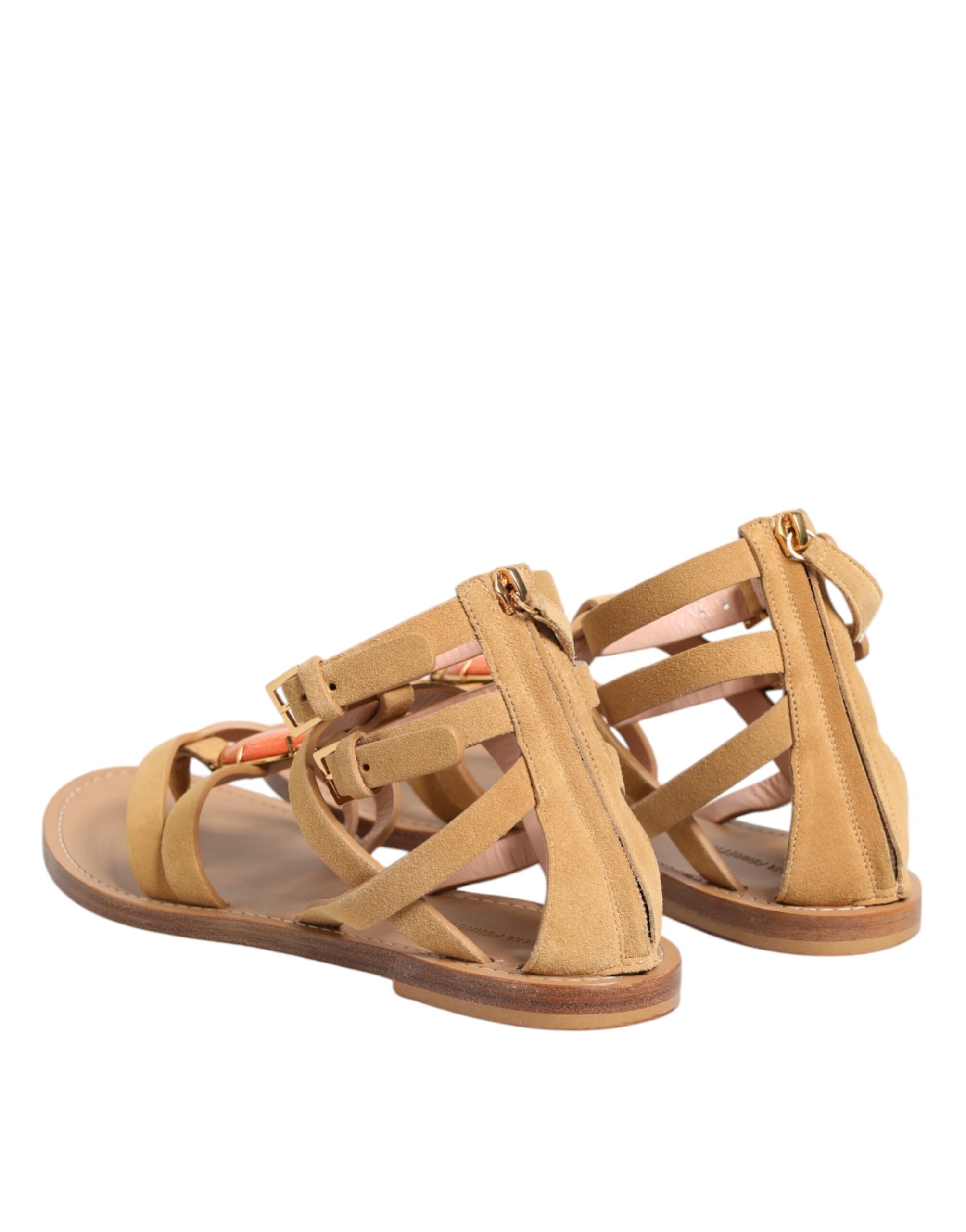 Alberta Ferretti Braune Flip Flops Zipper Knöchelriemen Schuhe