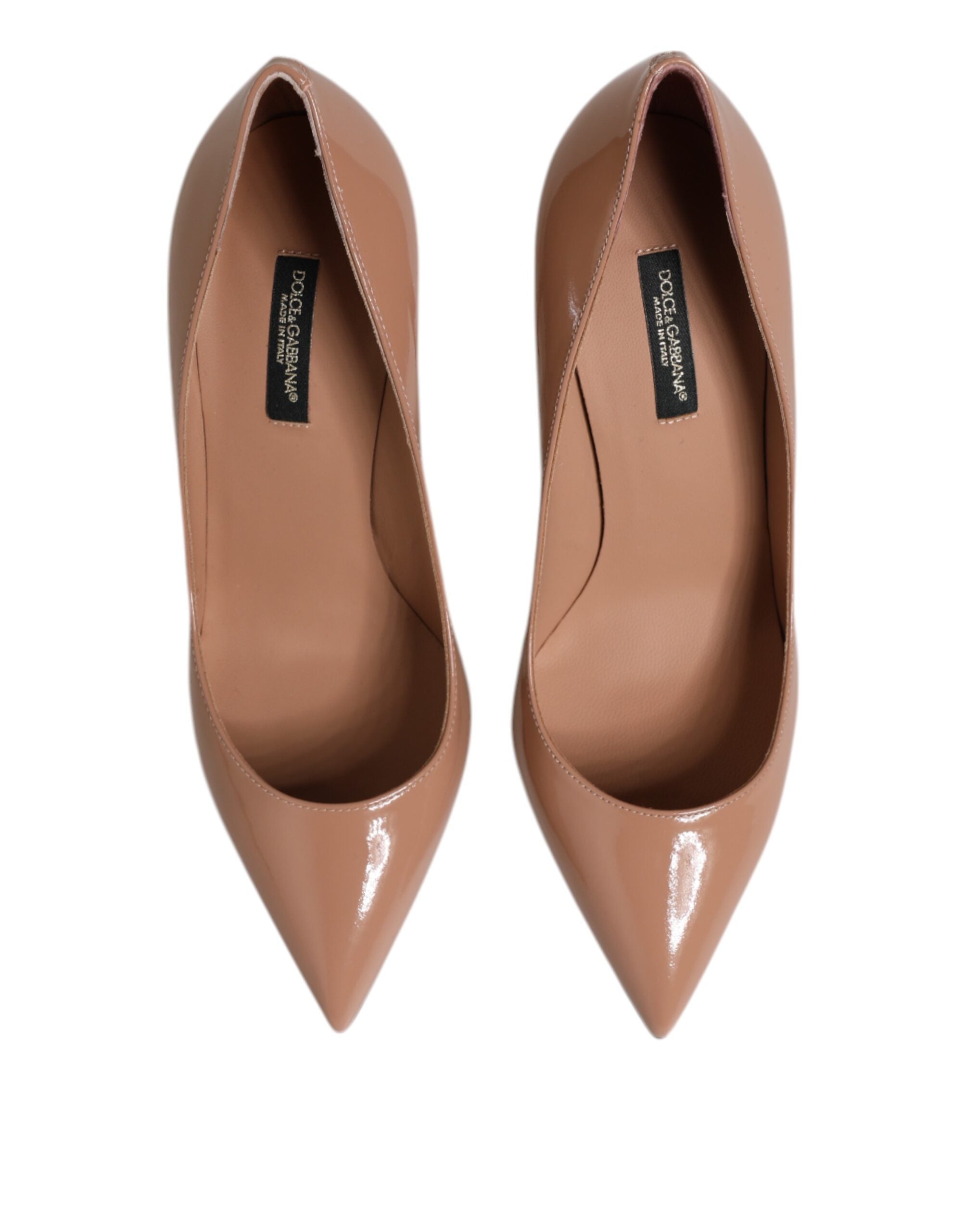 Dolce & Gabbana Beige Lackleder Stiletto Heel Pumps Schuhe
