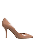 Dolce & Gabbana Beige Patent Leather Stiletto Heel Pump Shoes