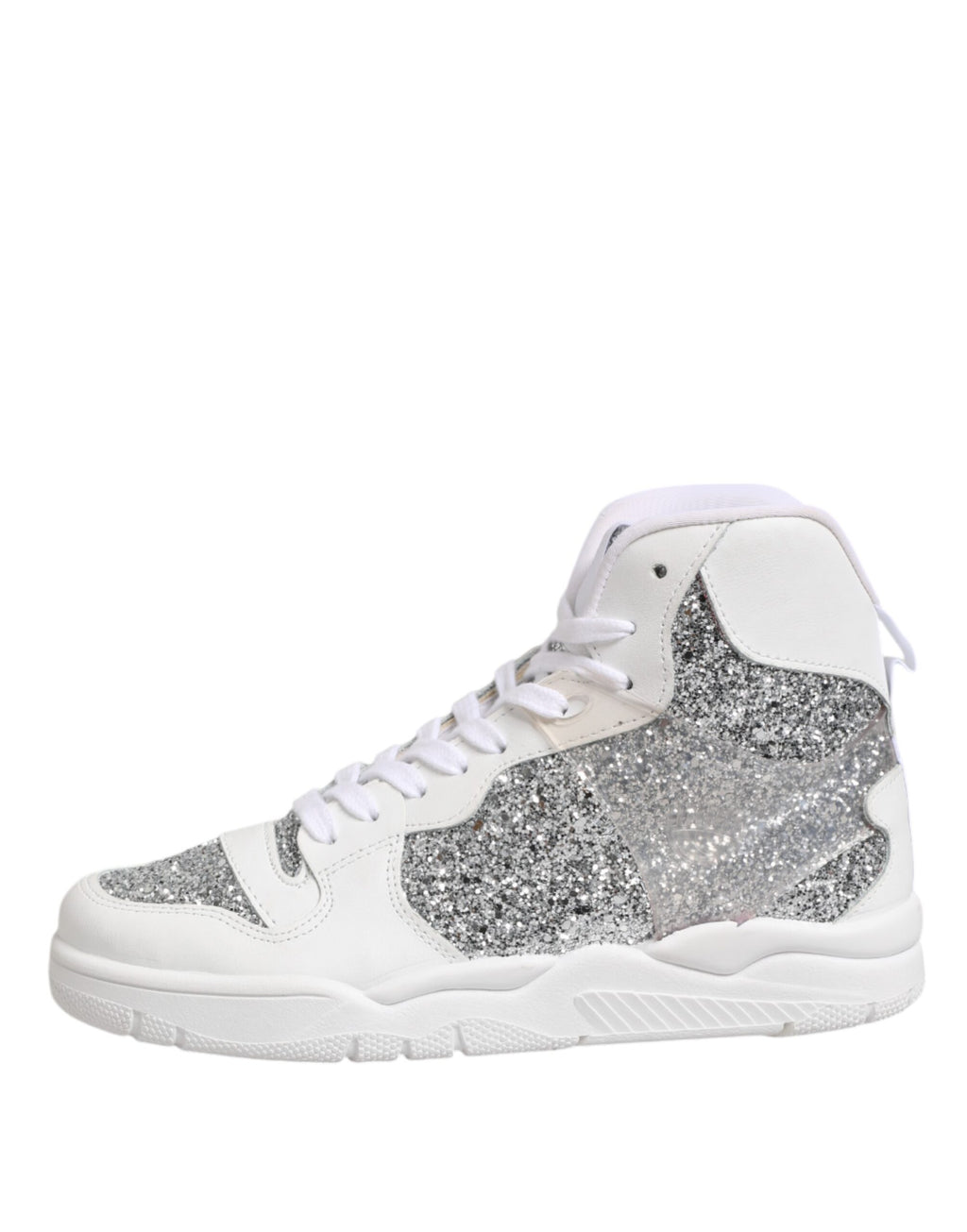 Chiara Ferragni Weiß Silber High Top Frauen Turnschuhe Schuhe
