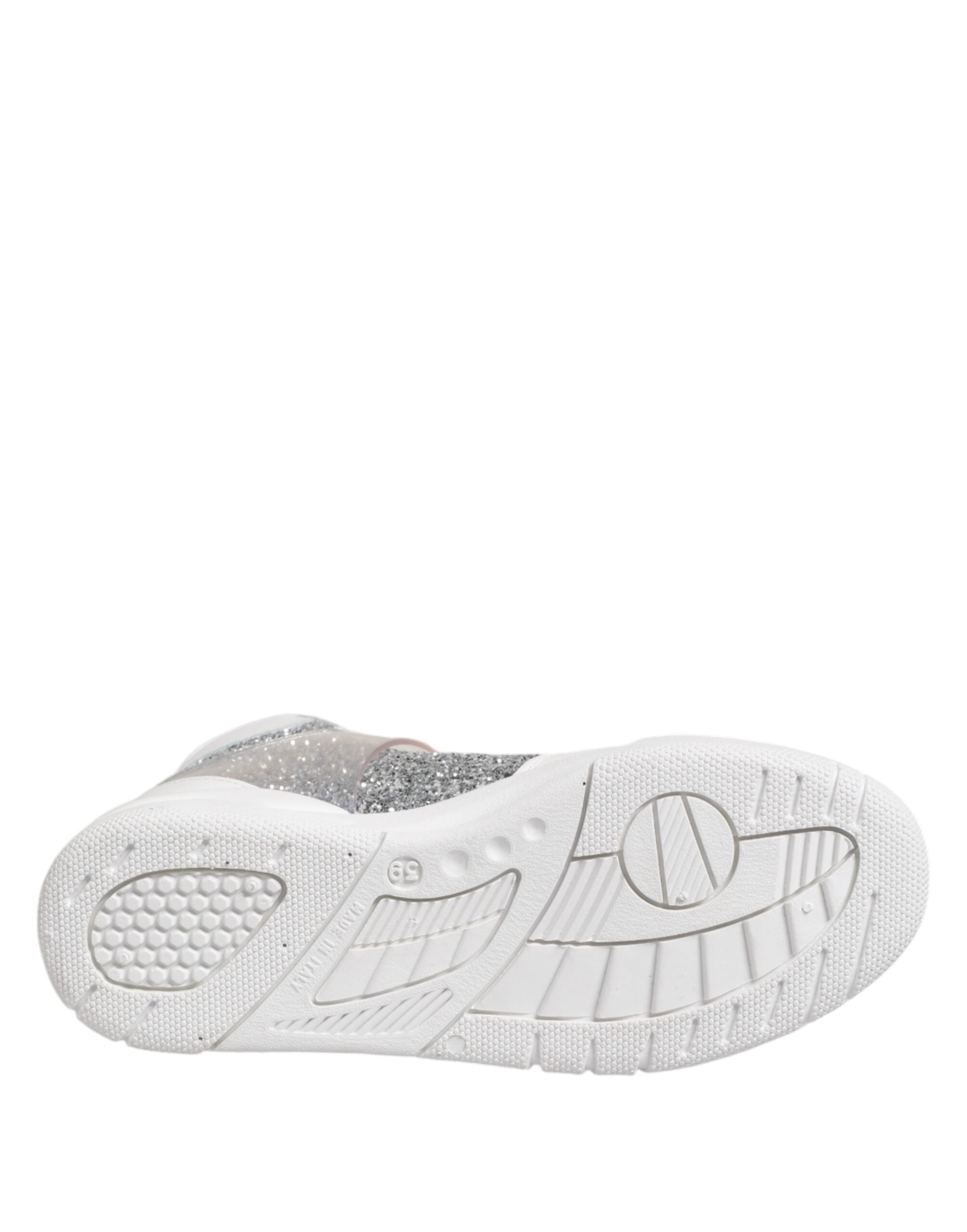 Chiara Ferragni Weiß Silber High Top Frauen Turnschuhe Schuhe