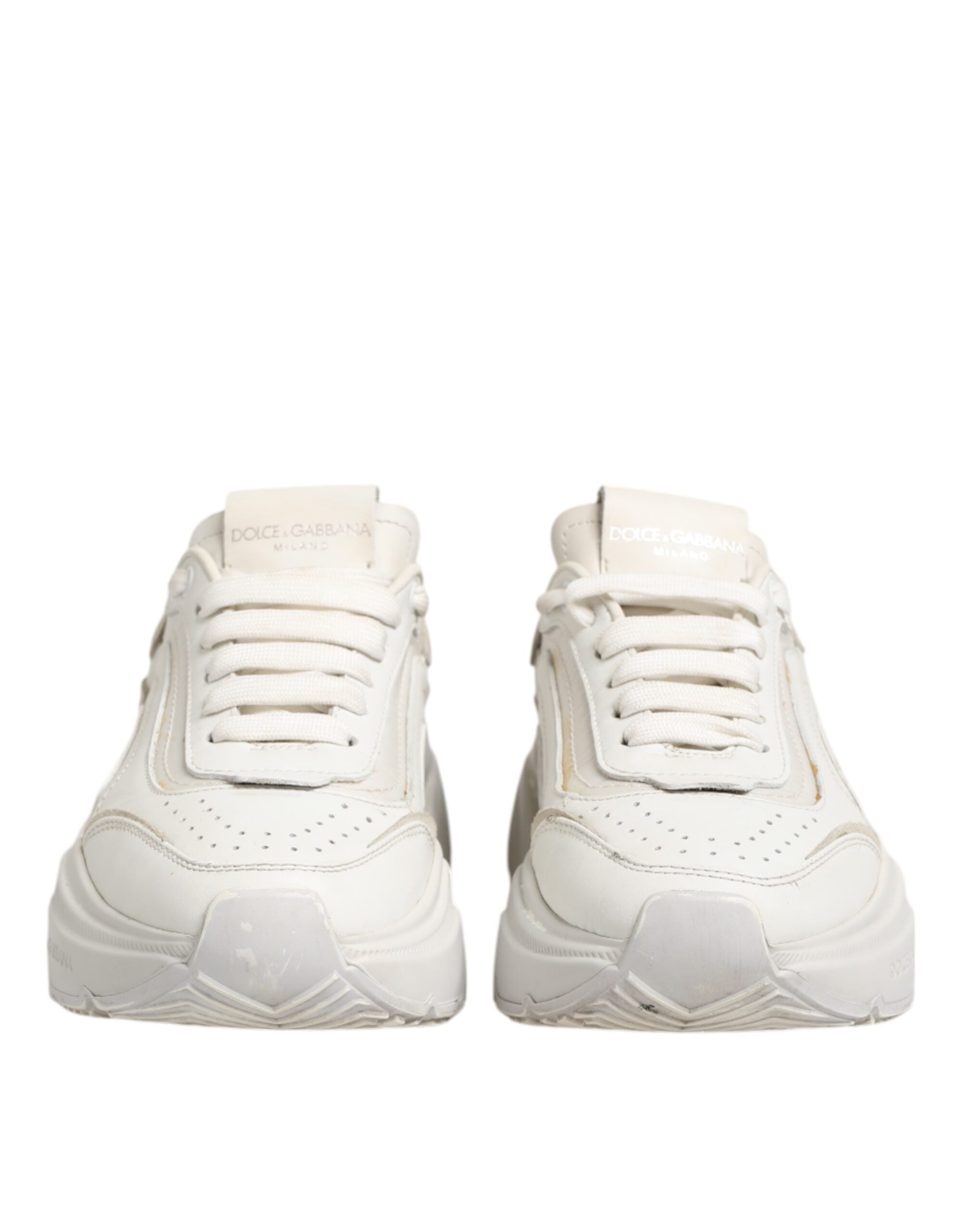 Dolce & Gabbana Weiße DAYMASTER Kalbsleder Sneakers Schuhe