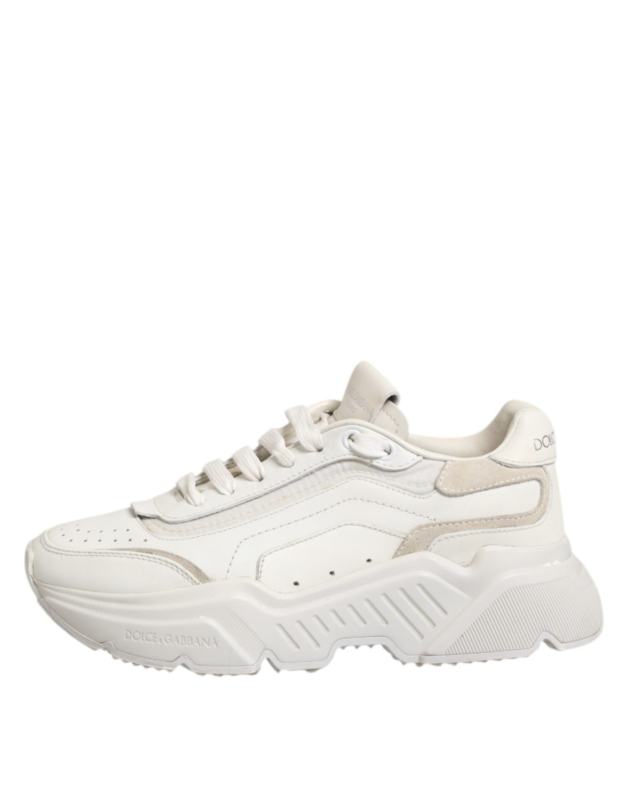 Dolce & Gabbana Weiße DAYMASTER Kalbsleder Sneakers Schuhe