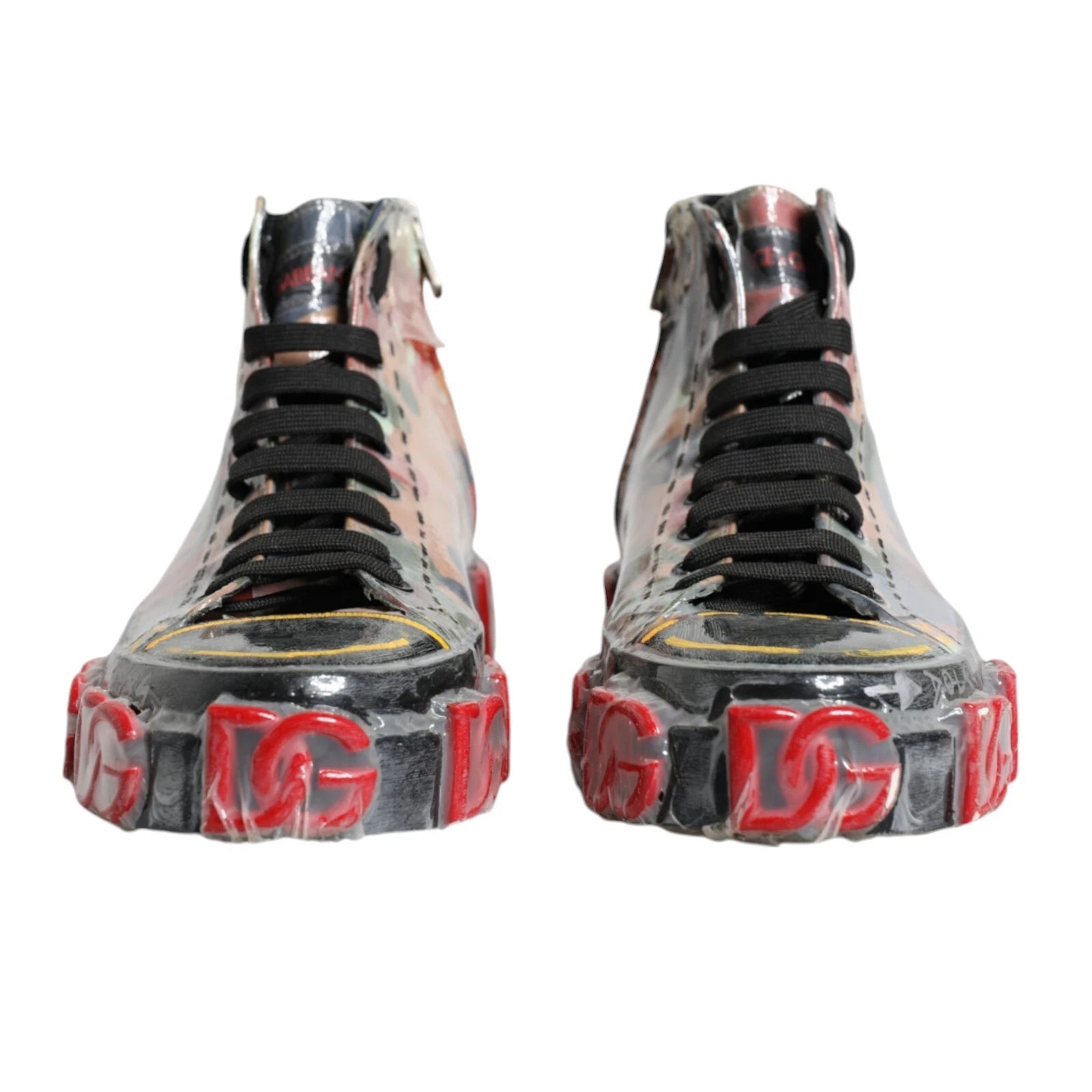 Dolce & Gabbana Multicolor Camouflage High Top Turnschuhe Schuhe