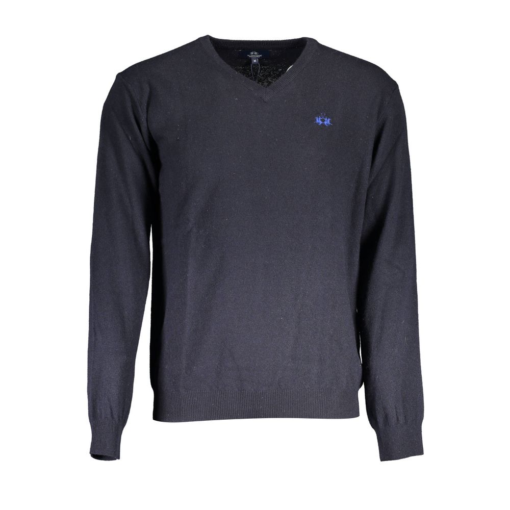 La Martina Blauer Pullover aus Wolle