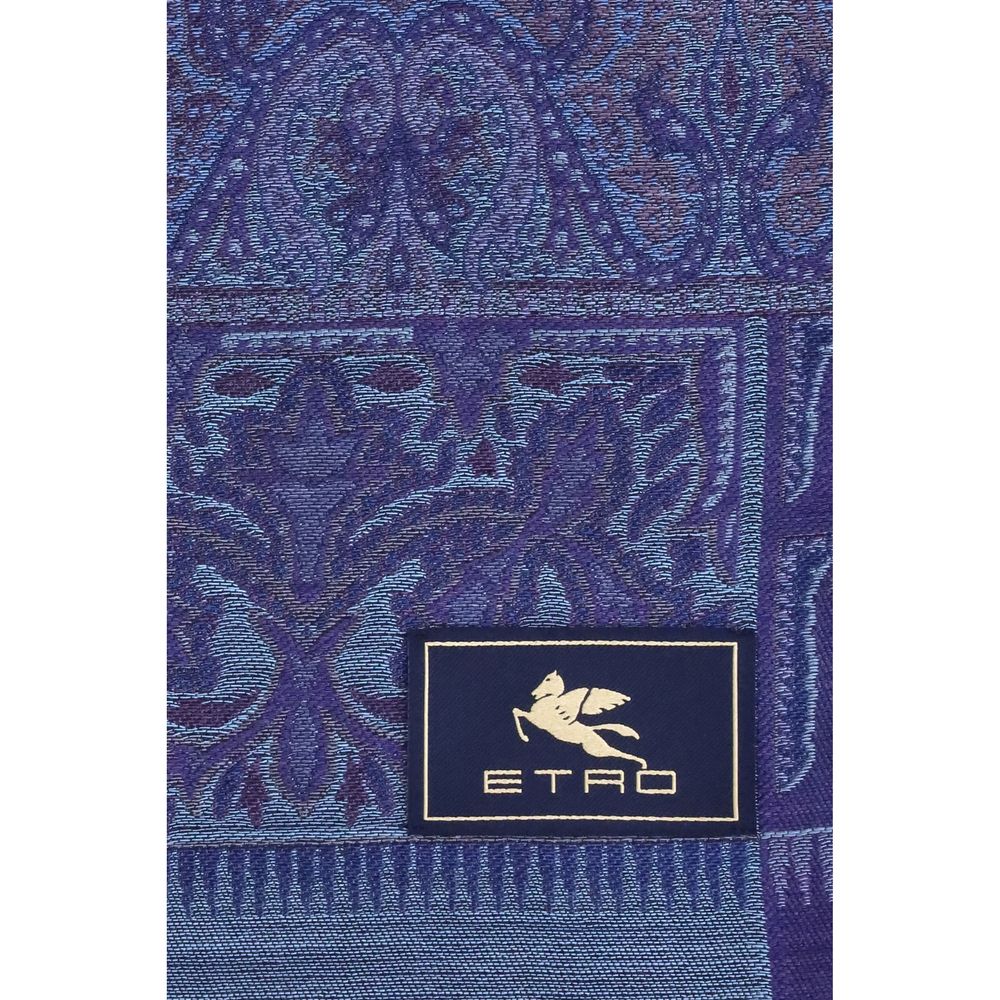 Etro Blauer Wollschal