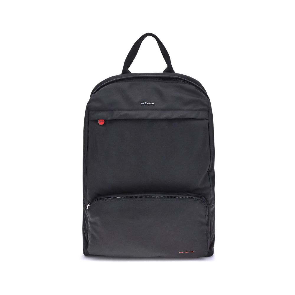 Kiton Schwarzer Polyamid-Rucksack
