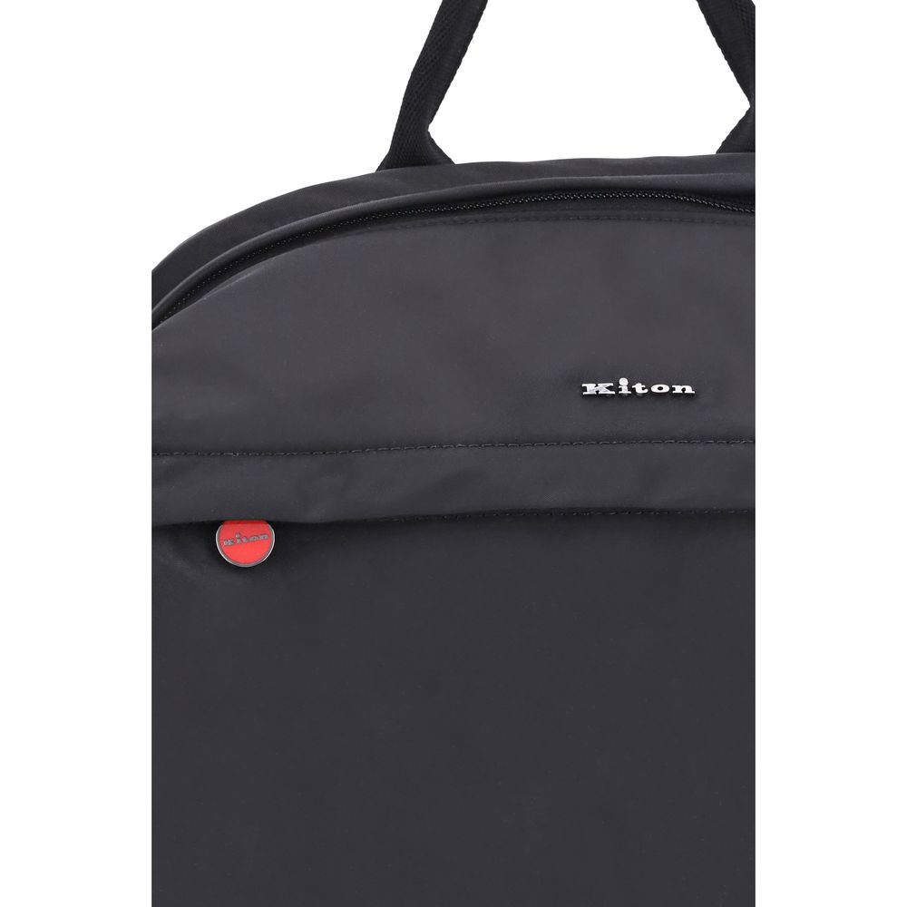Kiton Schwarzer Polyamid-Rucksack