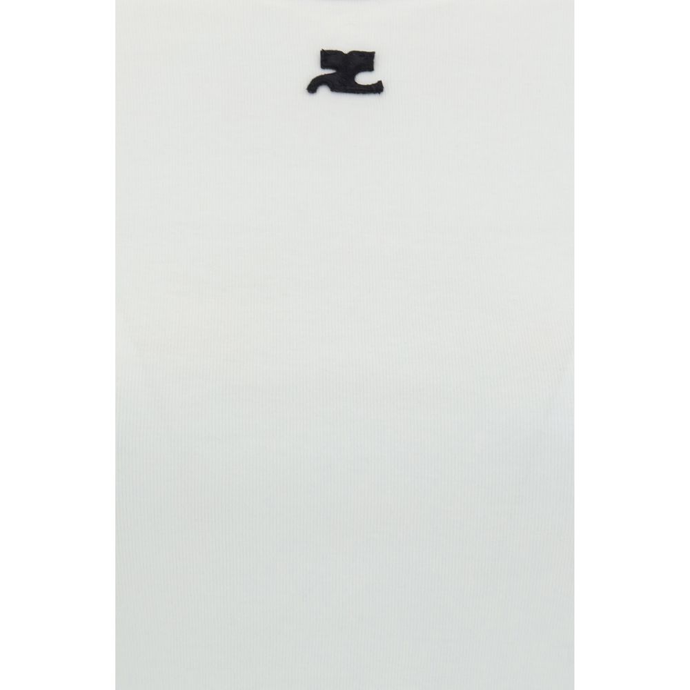Courrèges Weißes Baumwoll-T-Shirt