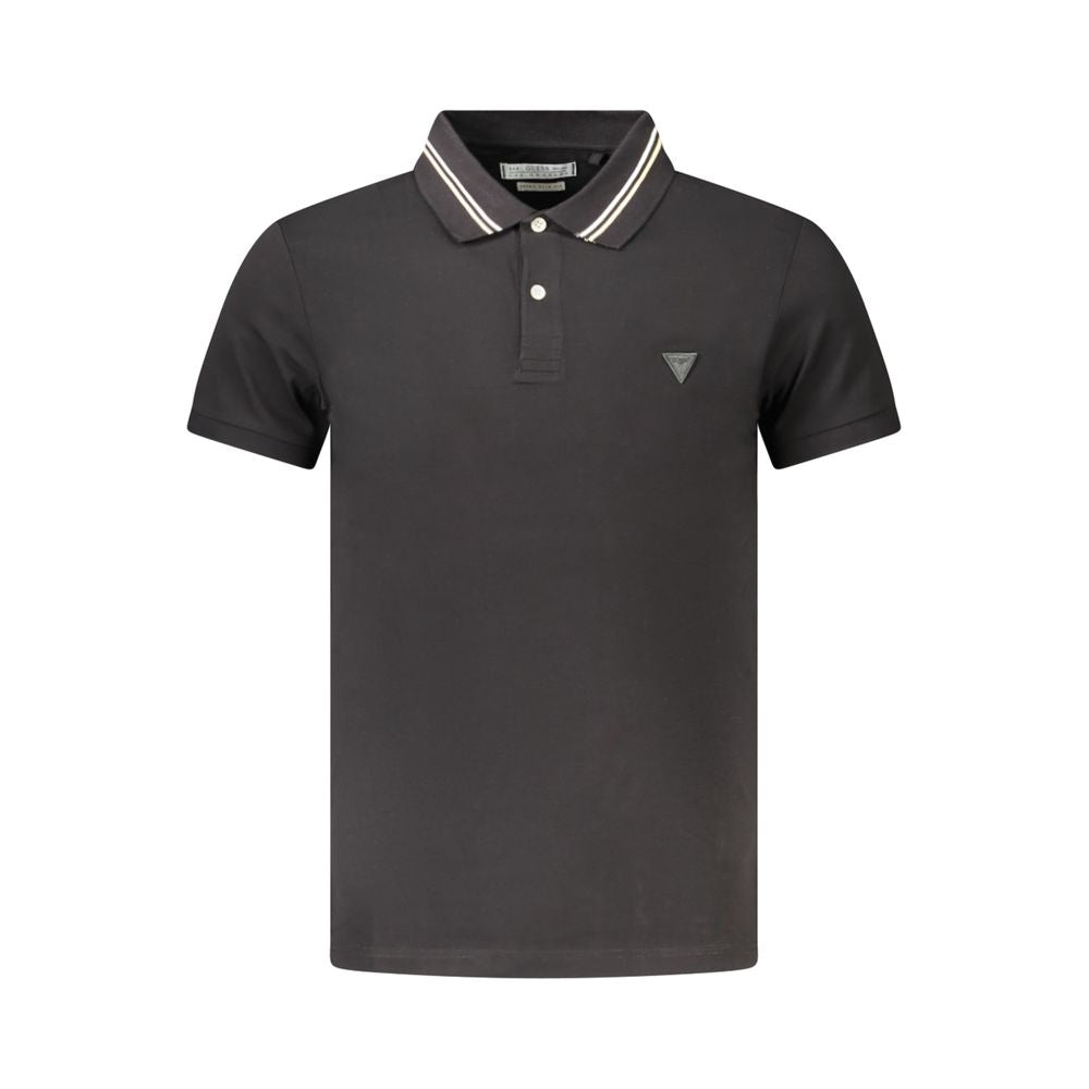 Guess Jeans Schwarzes Baumwoll-Poloshirt