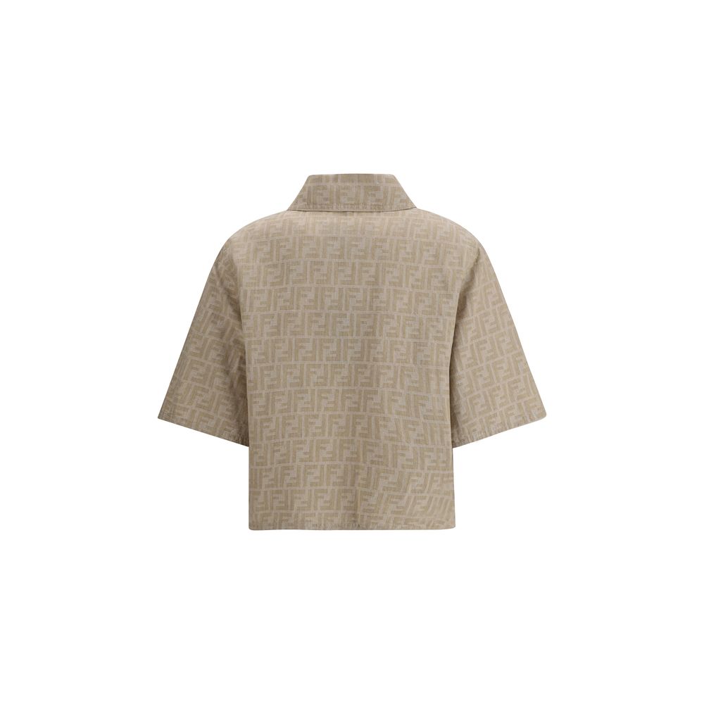 Fendi Beschnittene Chambray-Jacke
