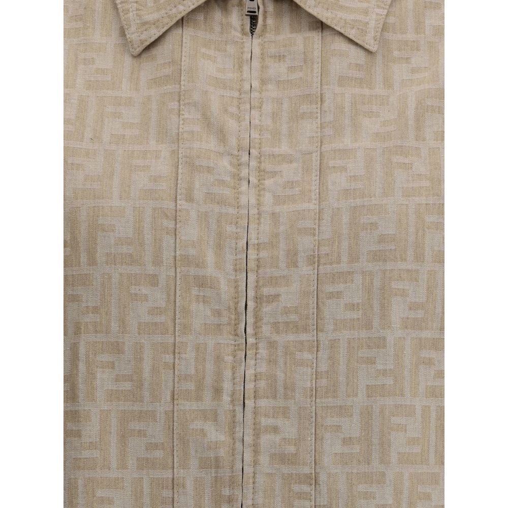 Fendi Beschnittene Chambray-Jacke