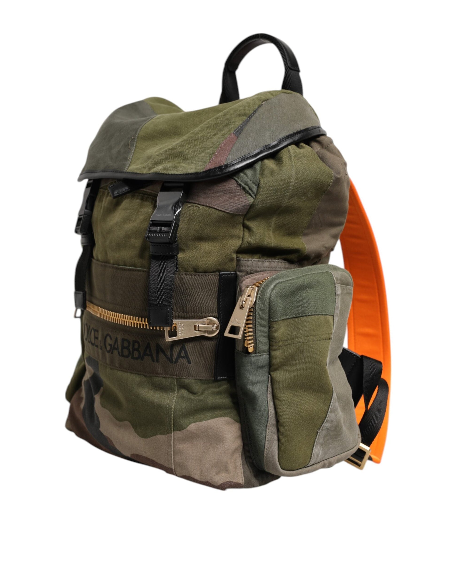 Dolce & Gabbana Militär Grün Patchwork Rucksack Rucksack Tasche
