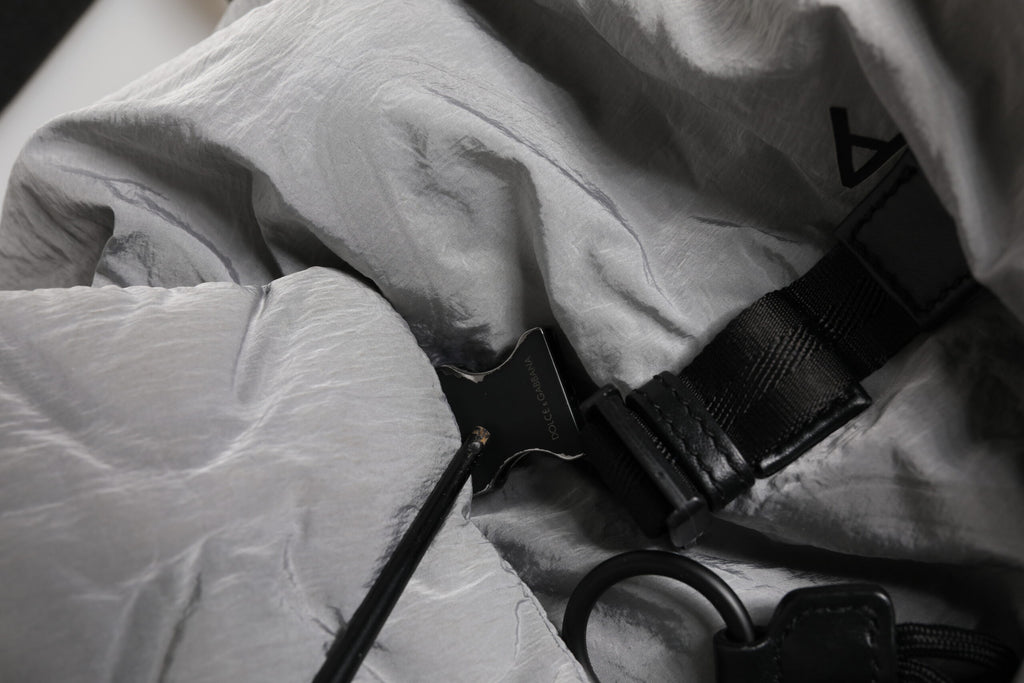 Dolce & Gabbana Graue Milano Print Drawstring Travel Backpack Tasche