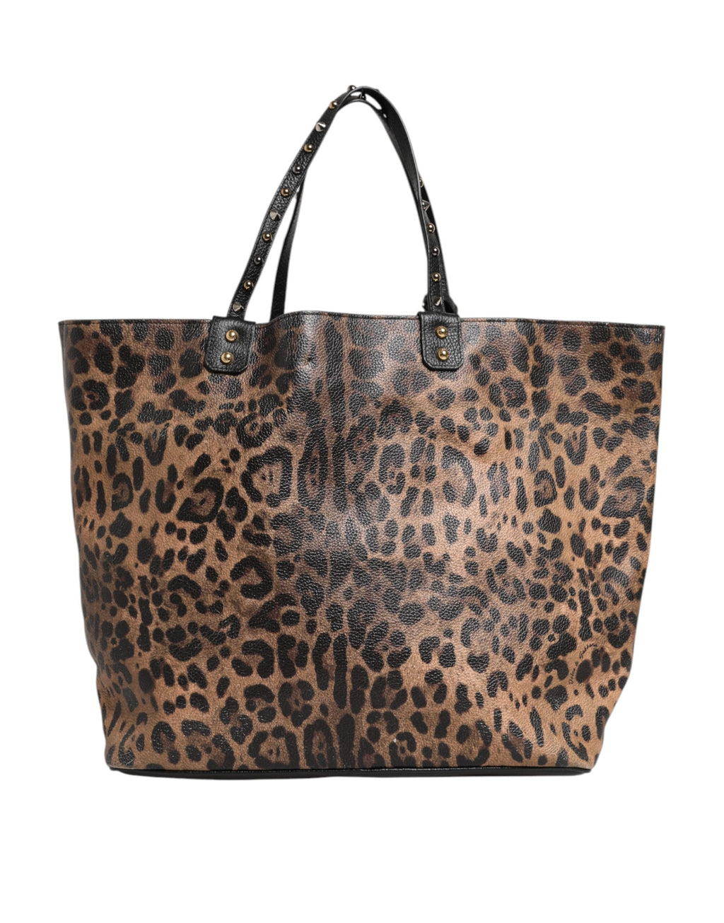 Dolce & Gabbana Braune Leopardentasche BEATRICE Leder mit Logo-Plakette Tote Bag