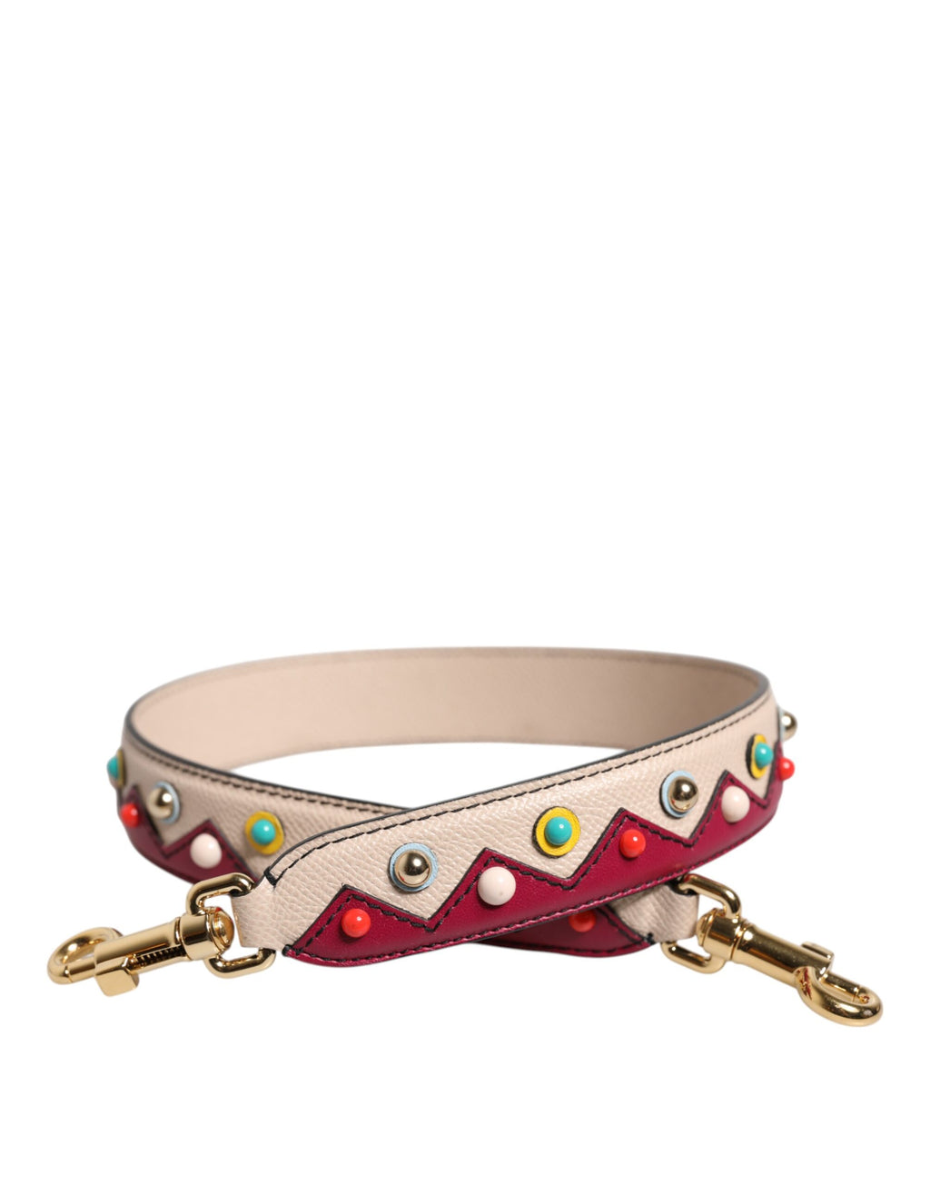 Dolce & Gabbana Beige Rood Leren Handtas Accessoire Schouderriem