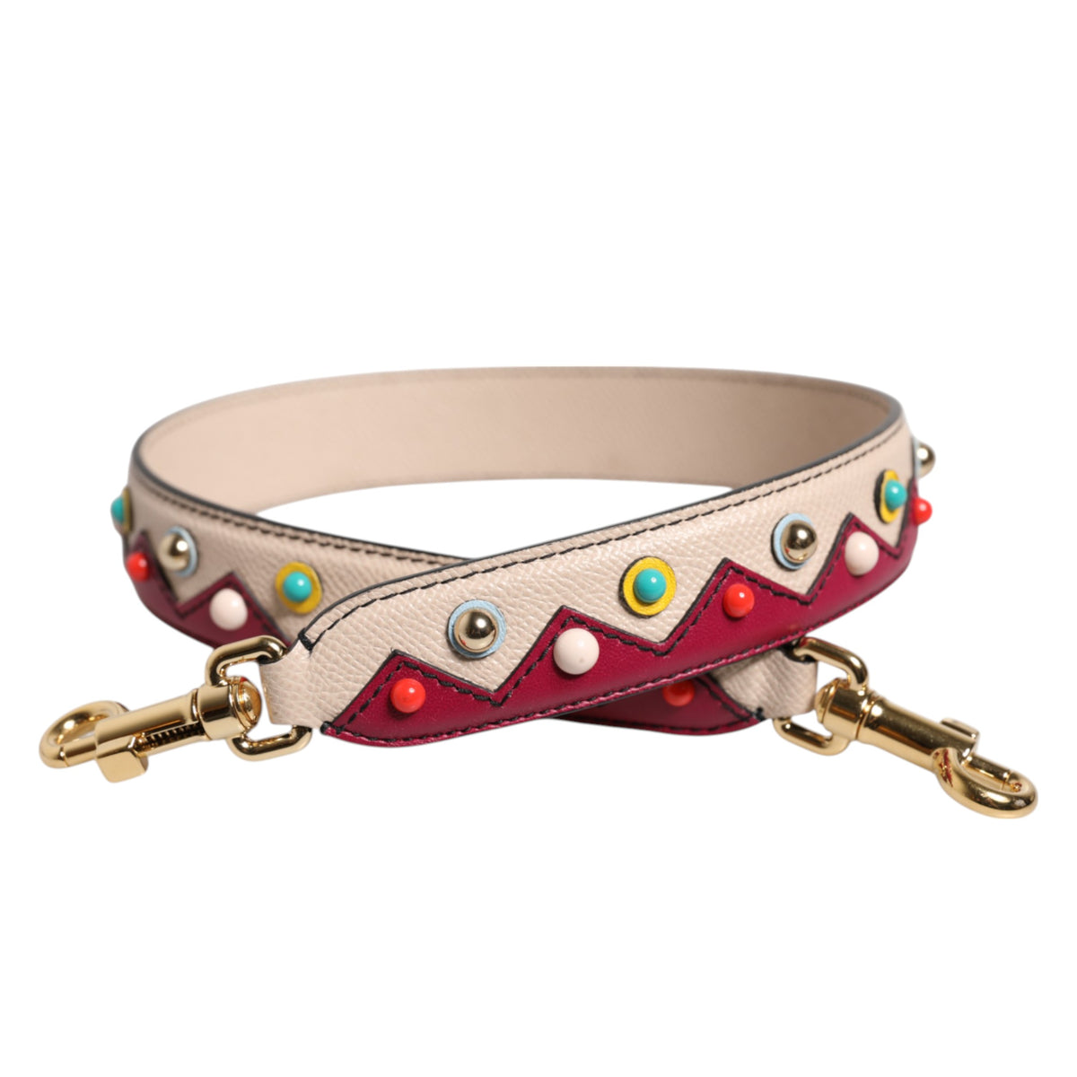 Dolce & Gabbana Beige Rood Leren Handtas Accessoire Schouderriem