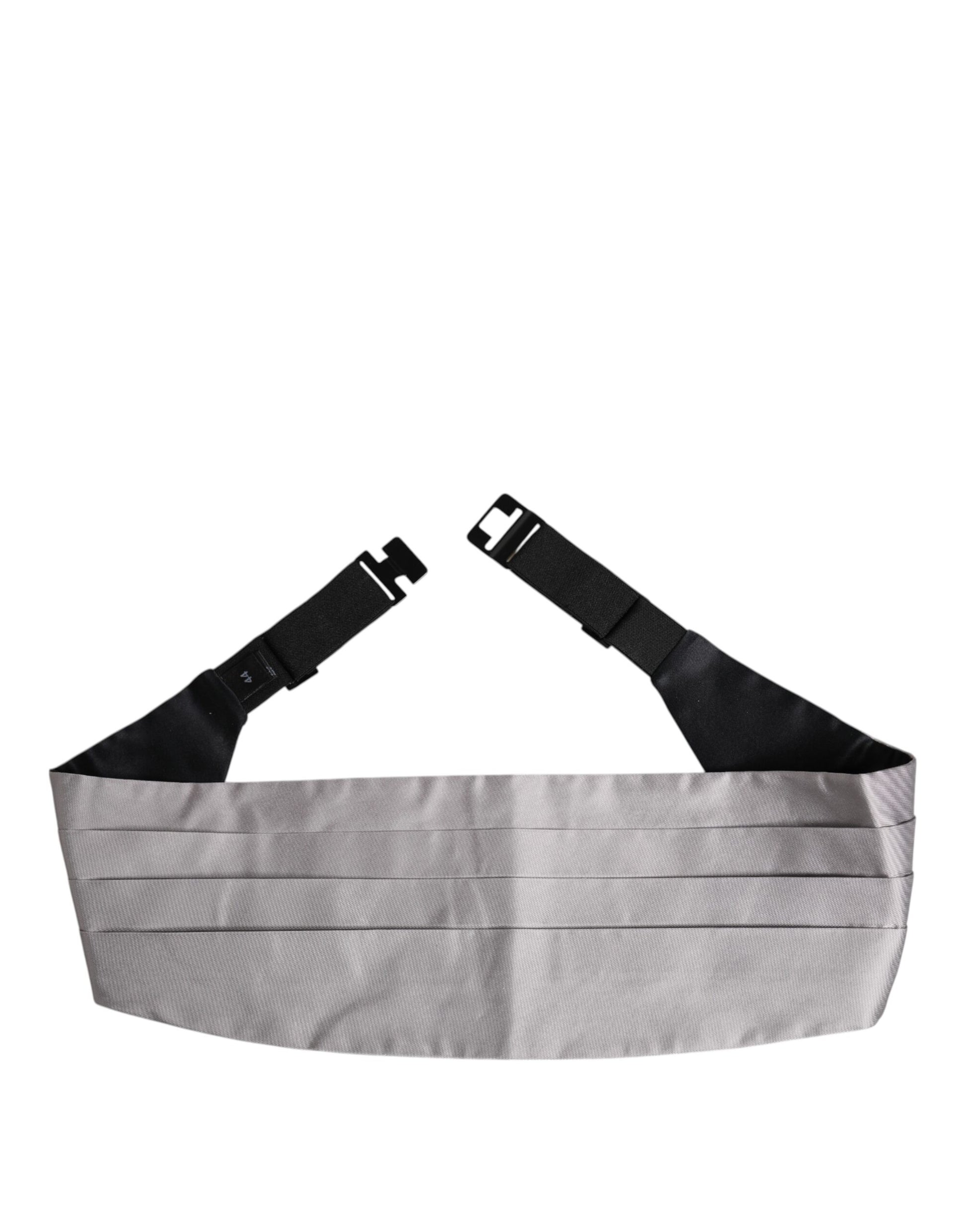 Dolce & Gabbana Grauer Herren 100% Seidengürtel Breite Taille Kummerbund