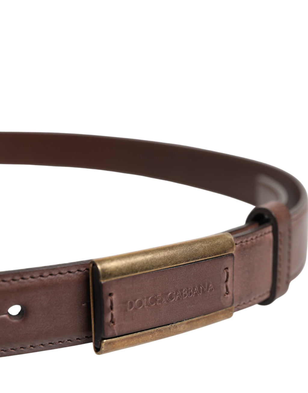 Dolce & Gabbana Brauner Kalbsledergürtel mit antiker Schnalle