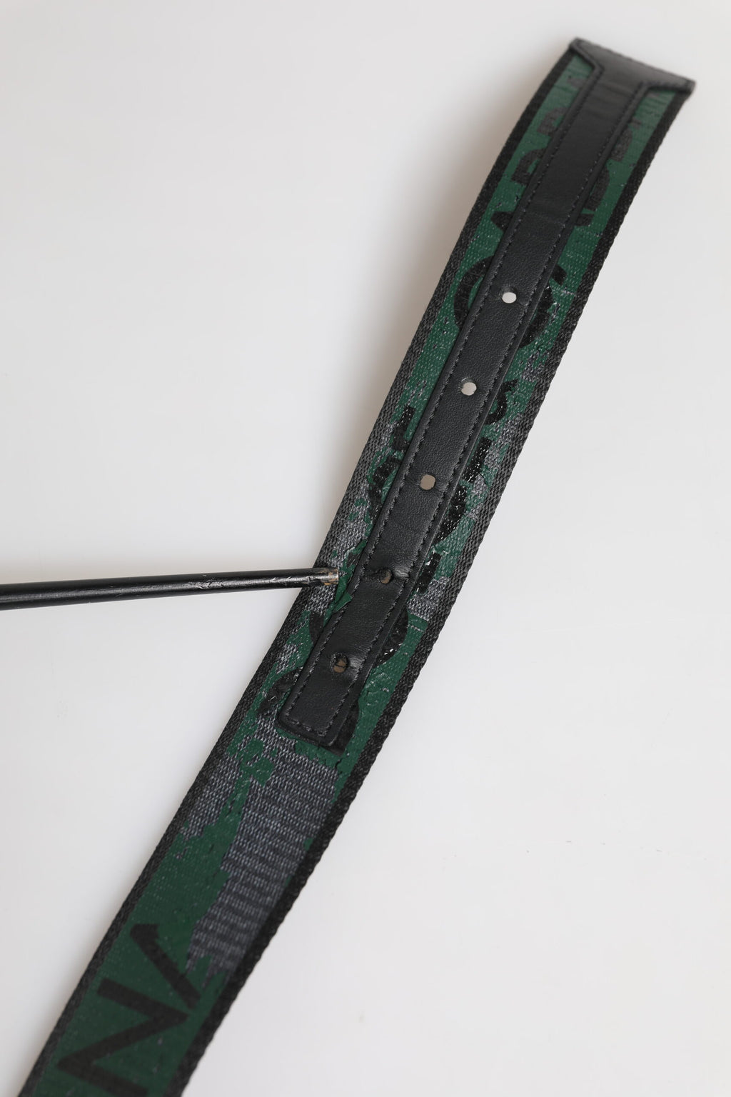 Dolce & Gabbana Grün Schwarz Polyester DG Logo Schnalle Gürtel